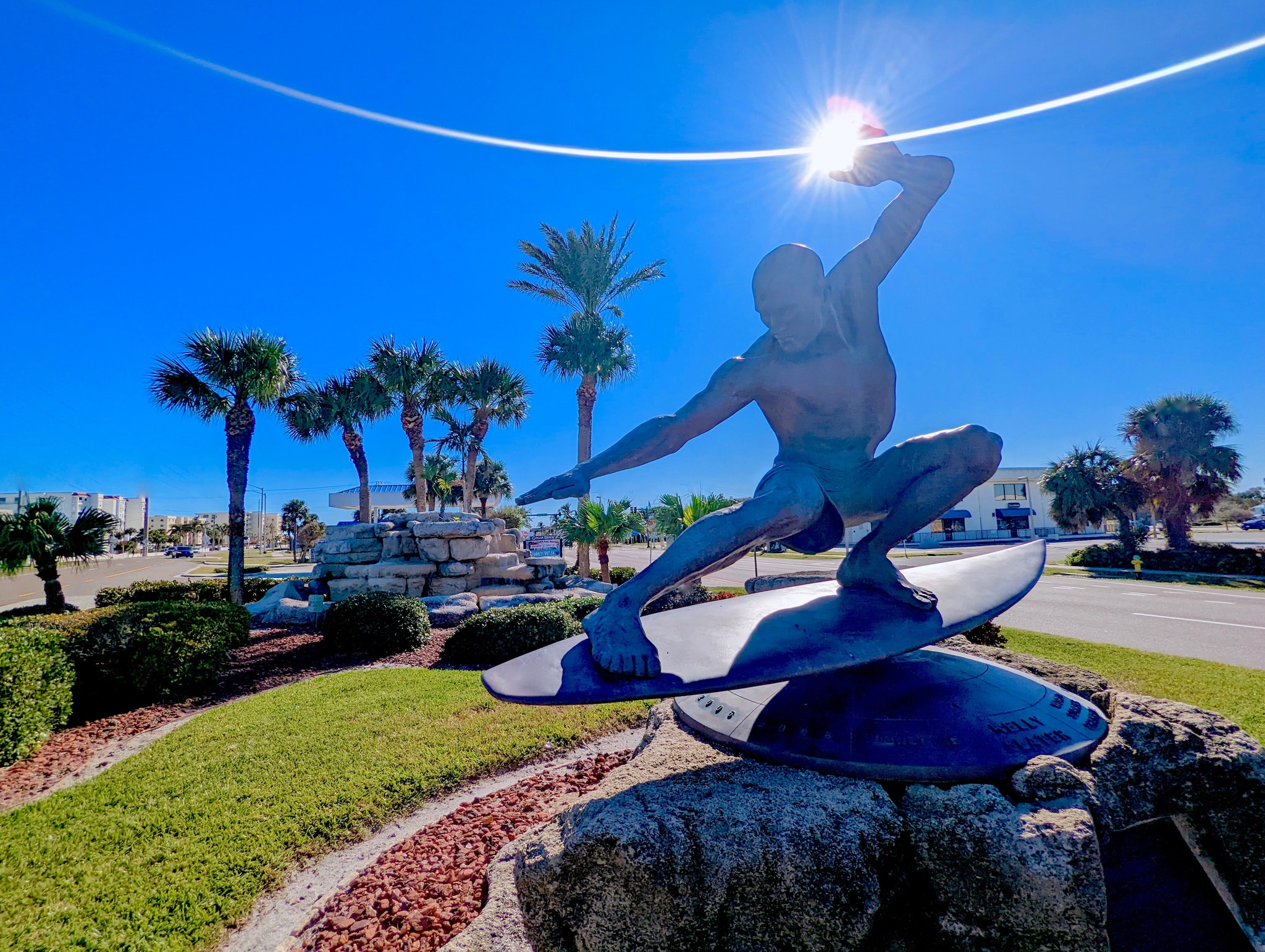 Kelly Slater statue in Cocoa Beach, Florida