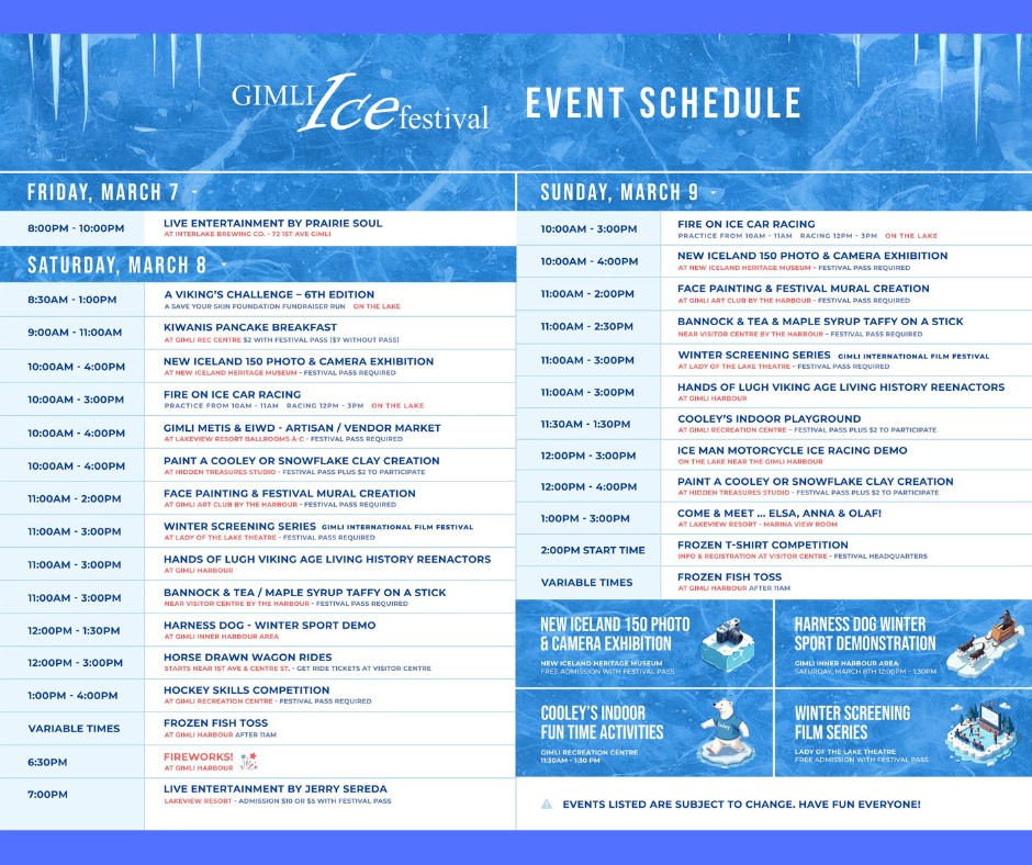 Gimli - Greetings from the Gimli Ice Festival. Freeze Your Plans! The ...
