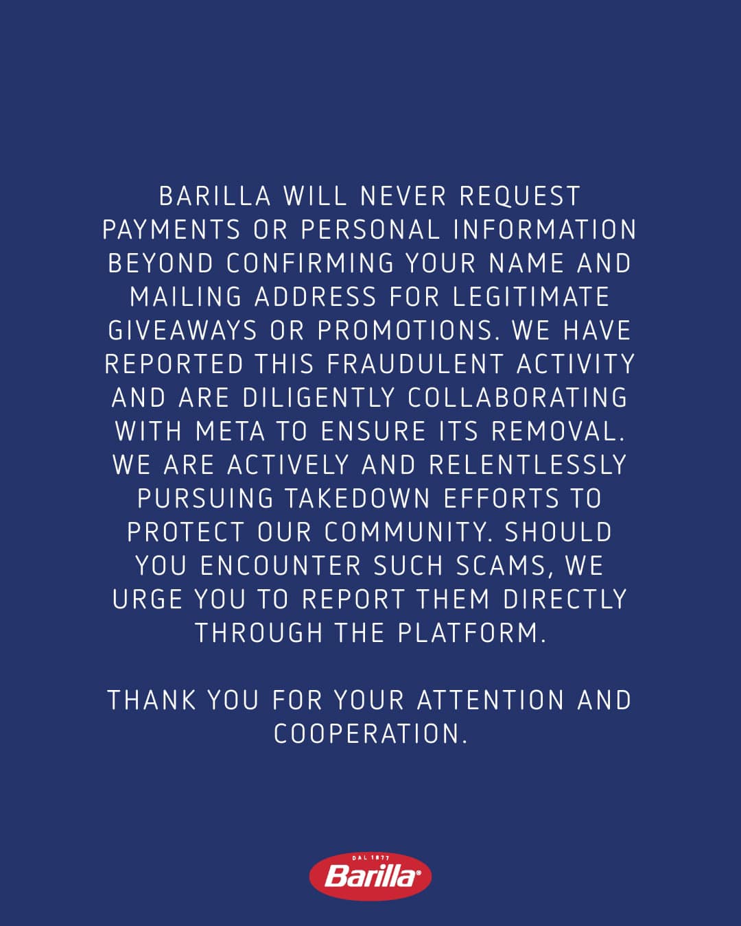 Barilla - Scam Alert ⚠️ | Facebook