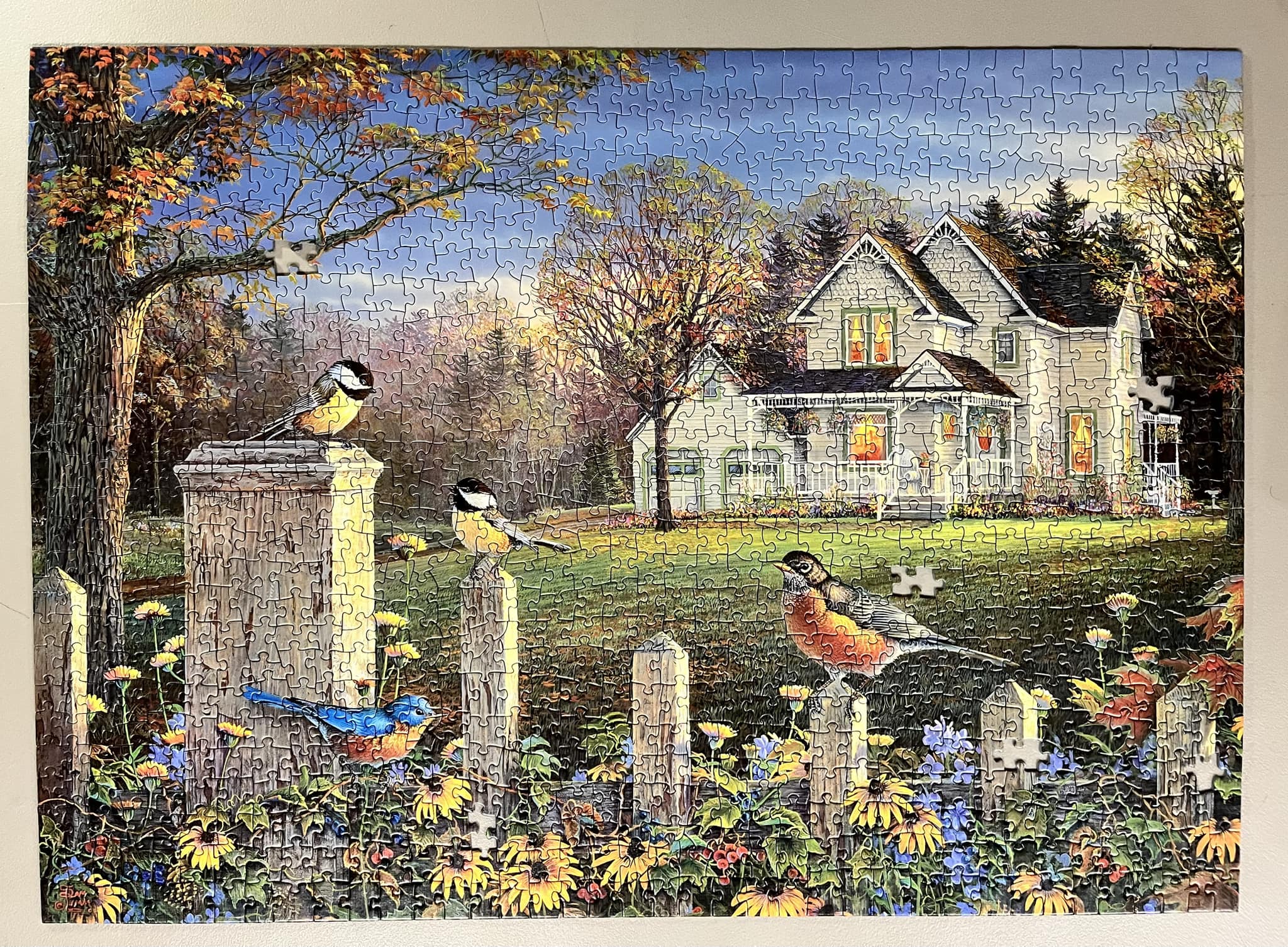 Cobble Hill Country House Birds Puzzle - 1000 Pieces, Made In USA