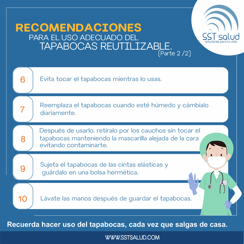 Sst Salud - 😷 Recomendaciones para el uso adecuado del... | Facebook