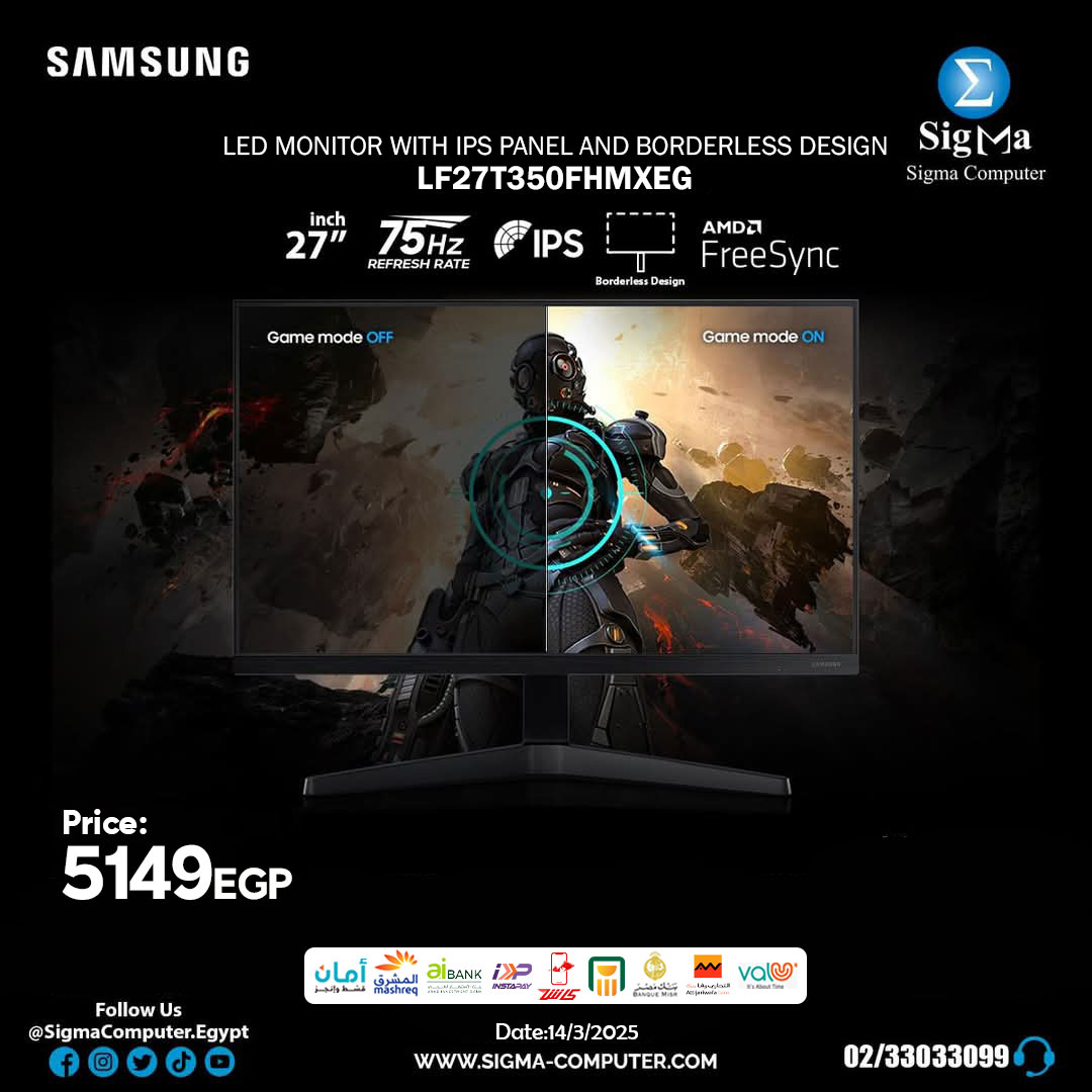 Sigma Computer - SAMSUNG LF27T350FHMXEG 27INCH IPS FHD...