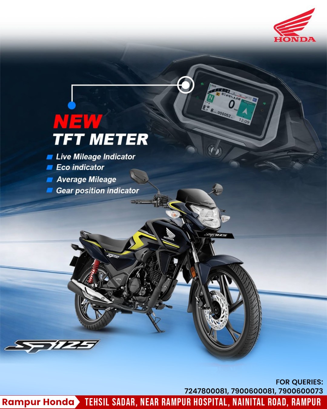 Upgrade your ride with the all-new Honda SP125, now featuring a