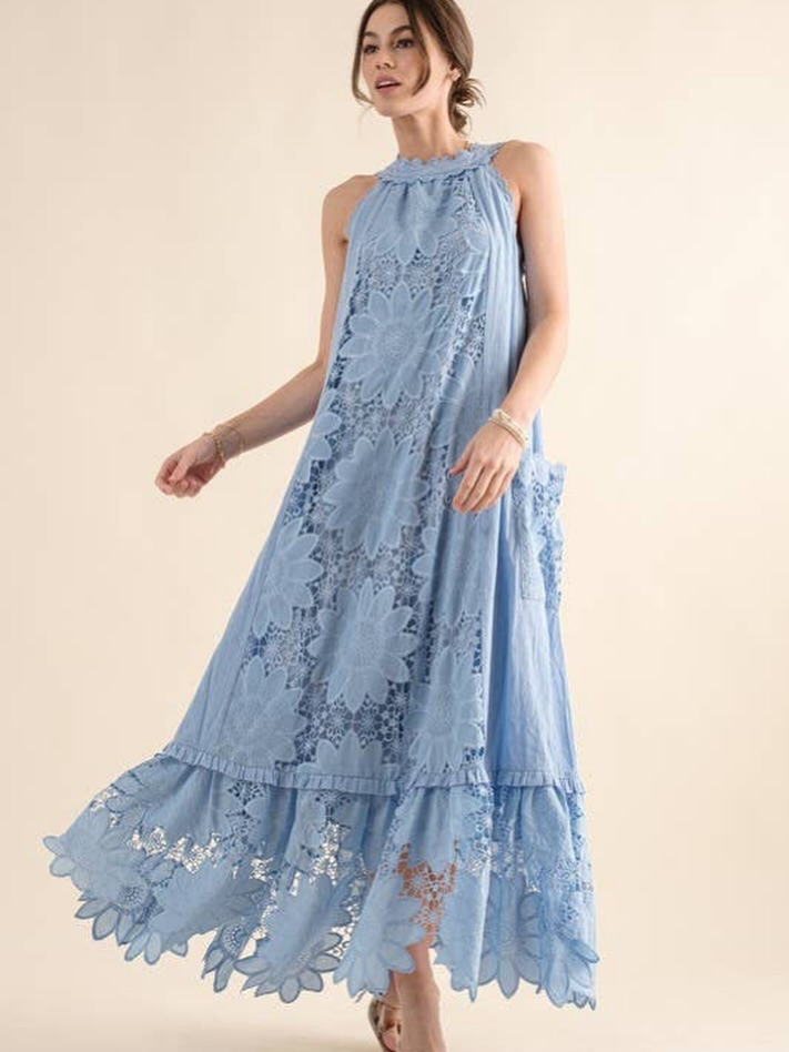 blue dress for baby girl Miami Smocked Mini Dress main image 0