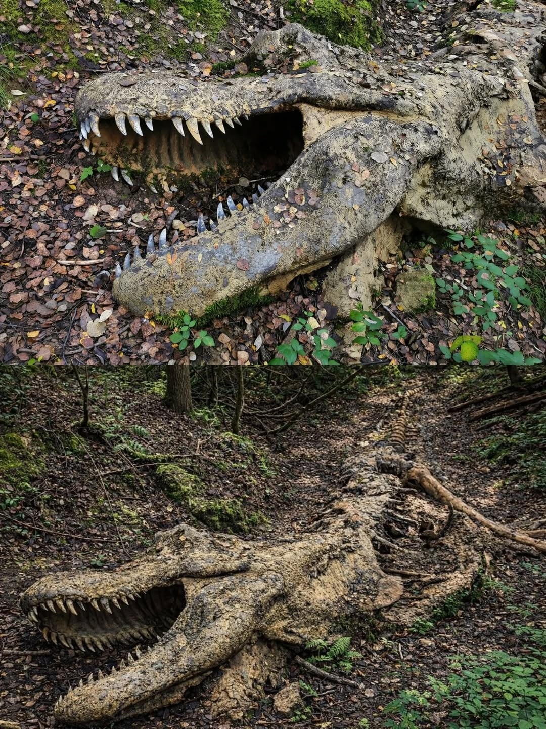 Gigante Apodrecendo na Floresta: Réplica de T. Rex Revela o Lado