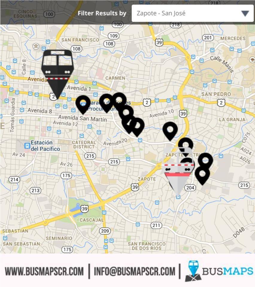 Busmaps CR - Zapote por corte- San José lista! Haz click en http://www ...