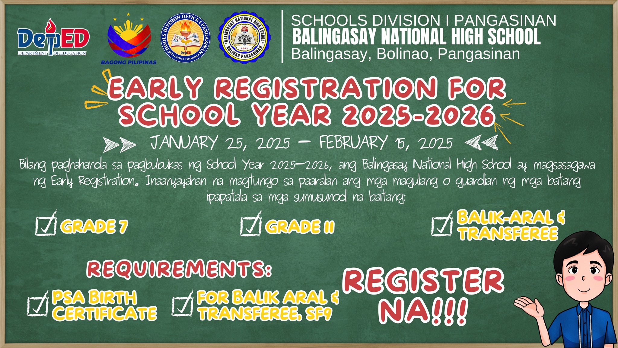 DepEd - EARLY REGISTRATION for SY 2025-2026 Makapag-aral ay Karapatan ...