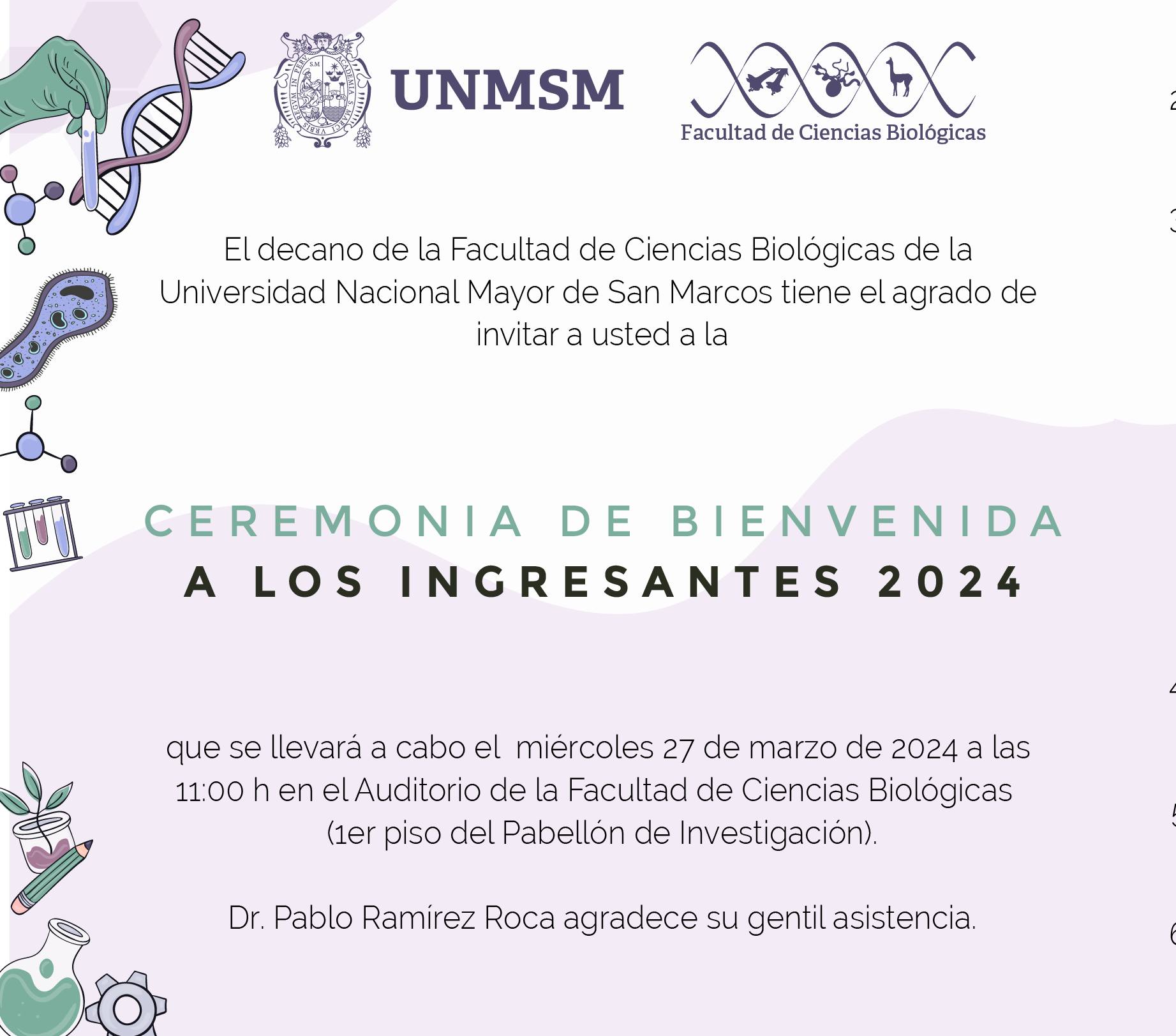 🟢🙌 Se invita a los... - Facultad Ciencias Biológicas - UNMSM | Facebook