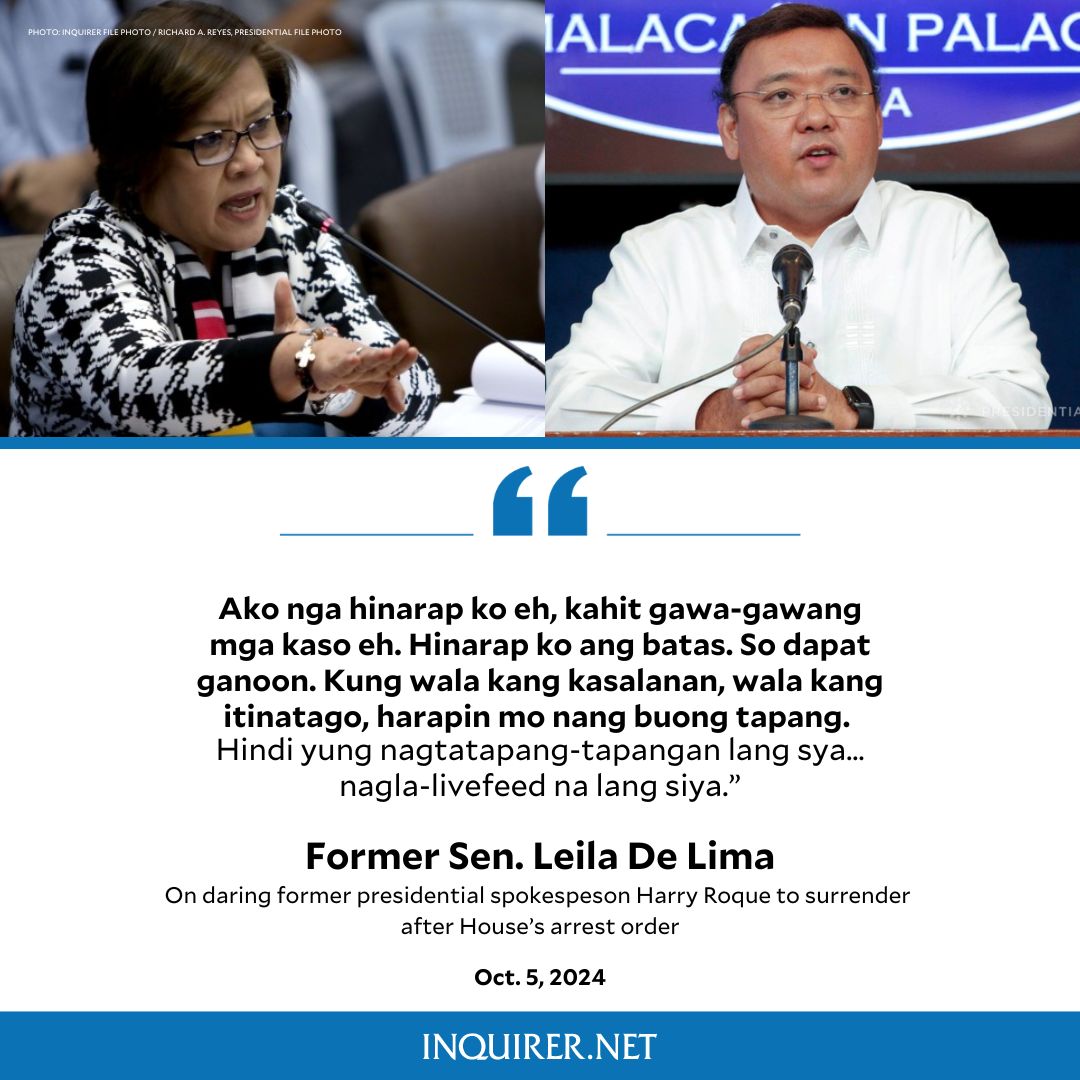 INQUIRER.net - ‘HARAPIN MO NANG BUONG TAPANG.’ Former...