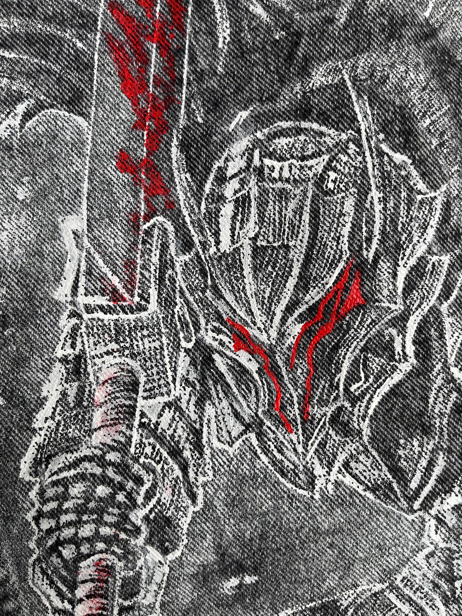 I made this handpainted Guts Berserk on denim jacket, what do you  display picture 1