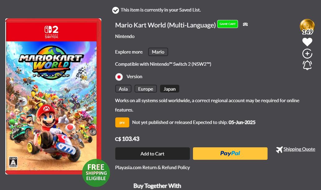 Japan version Switch games with prices
