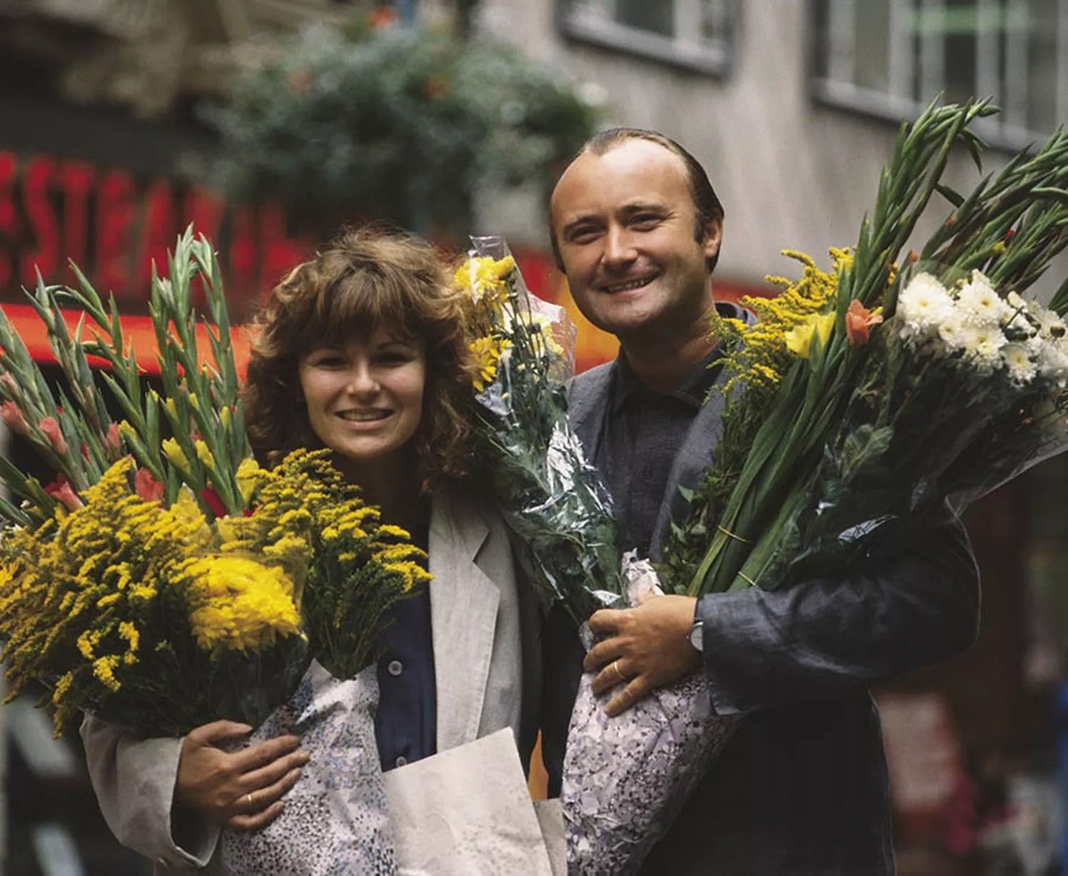 Phil with Julie Walters on the set of “Buster” ? #tbt ? Georges 