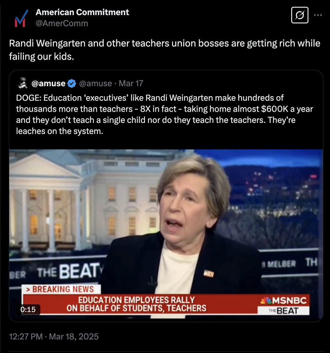 American - Randi Weingarten and other teachers union bosses are getting ...