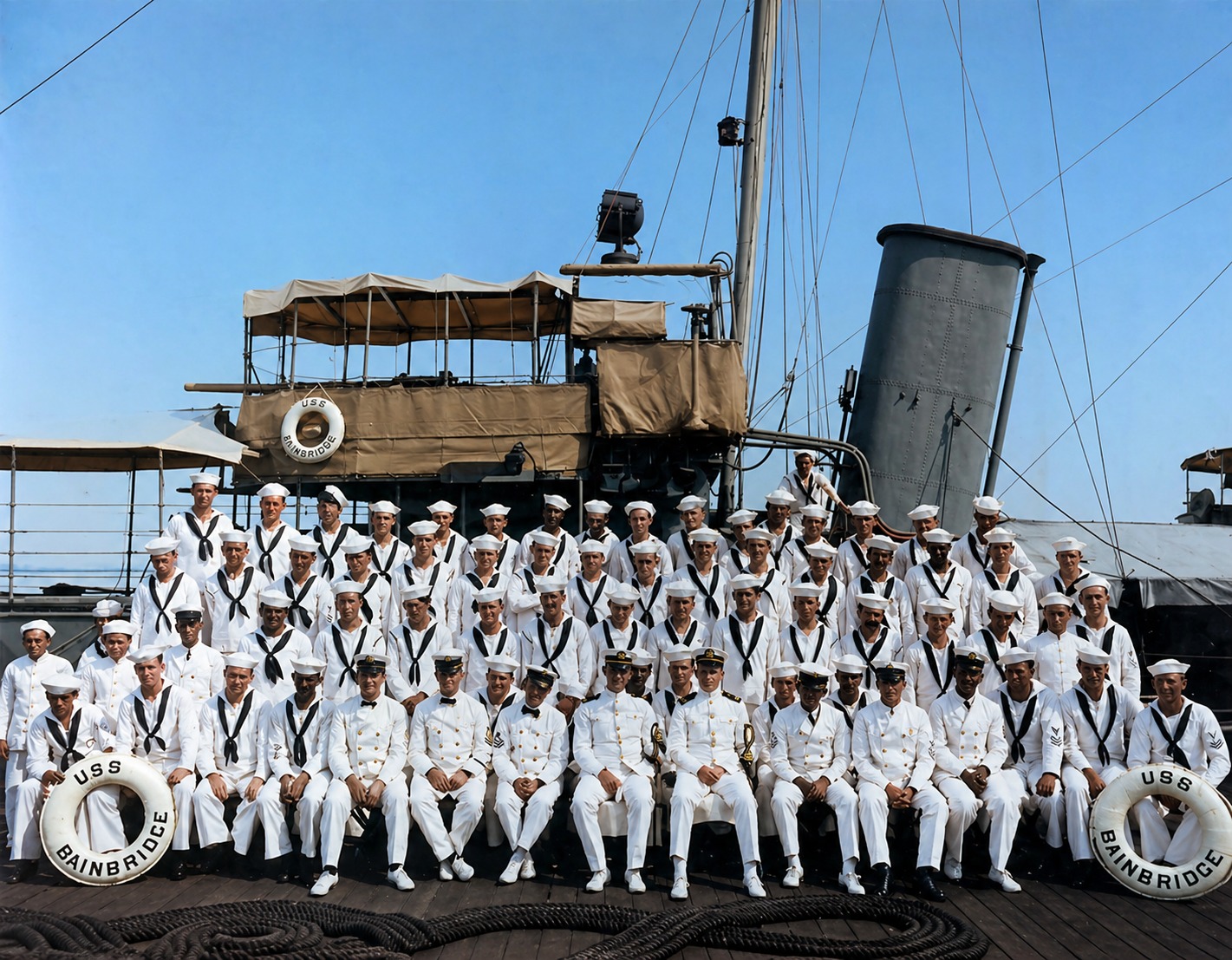 The USS Bainbridge, one of the earliest U.S. Navy destroyers, was 