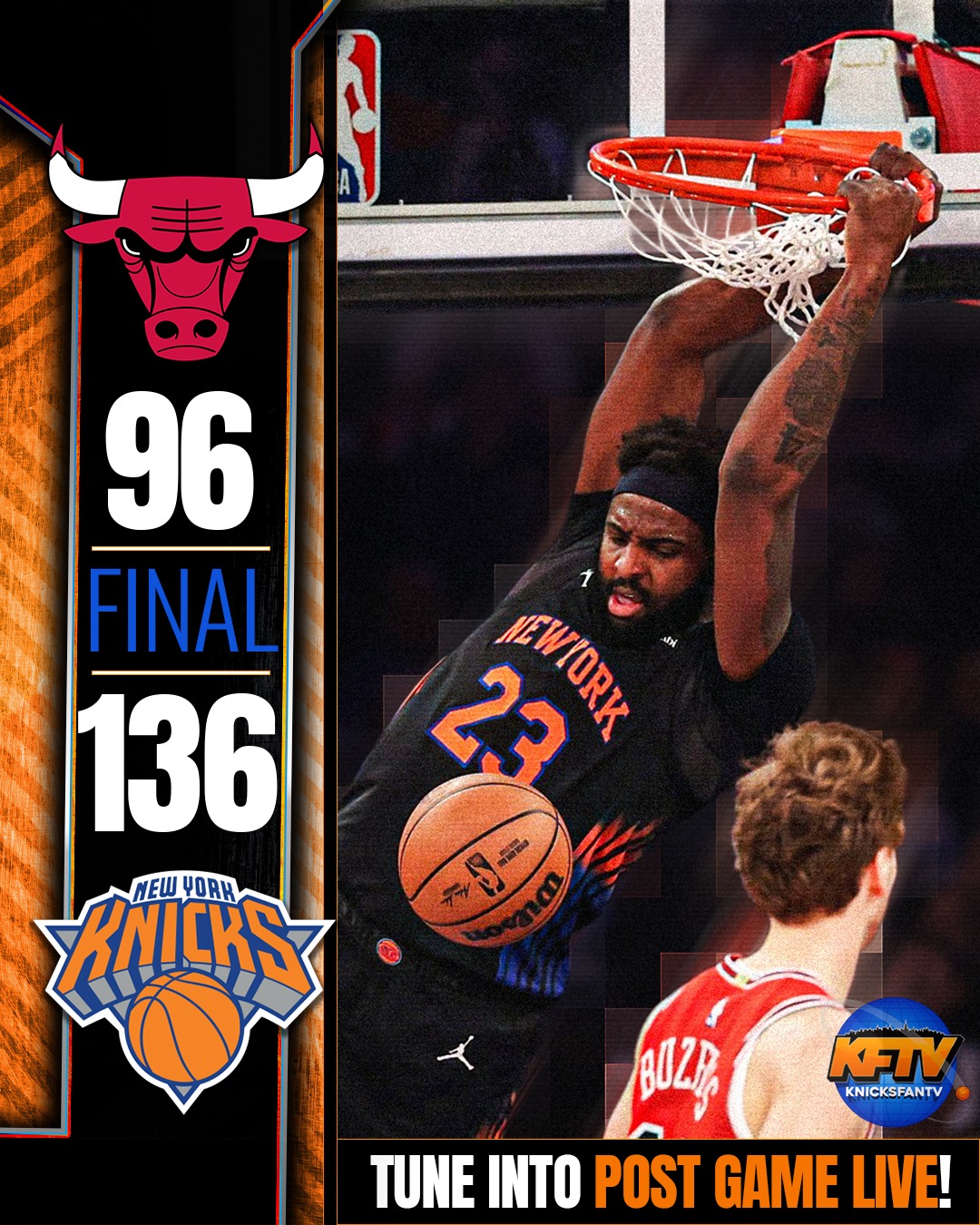 The Knicks take care of business versus the Chicago Bulls in a 136