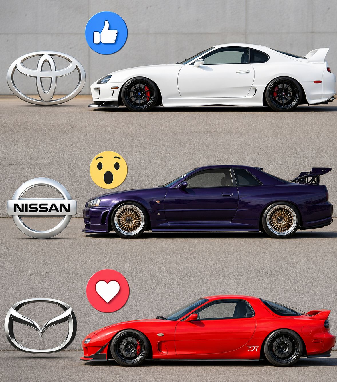 見本 日産スカイライン R32 R34 RX-7 FD3S 🔥 **JDM legends going head-to-head!** Mazda RX-7 FD's legendary