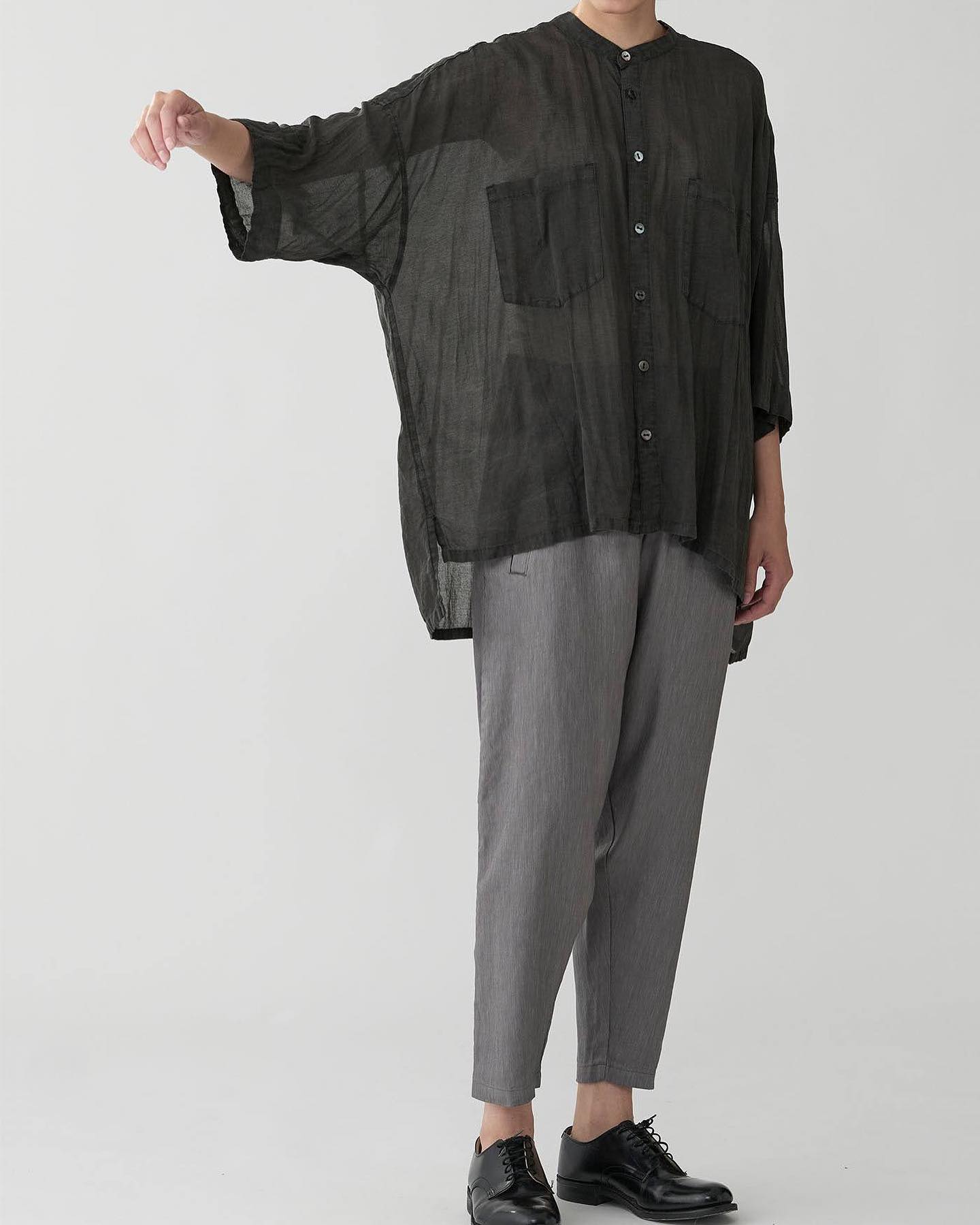 pas de calais ・Cu/Cボイル ブラウス(No.6484) Col.Gray,Charcoal 