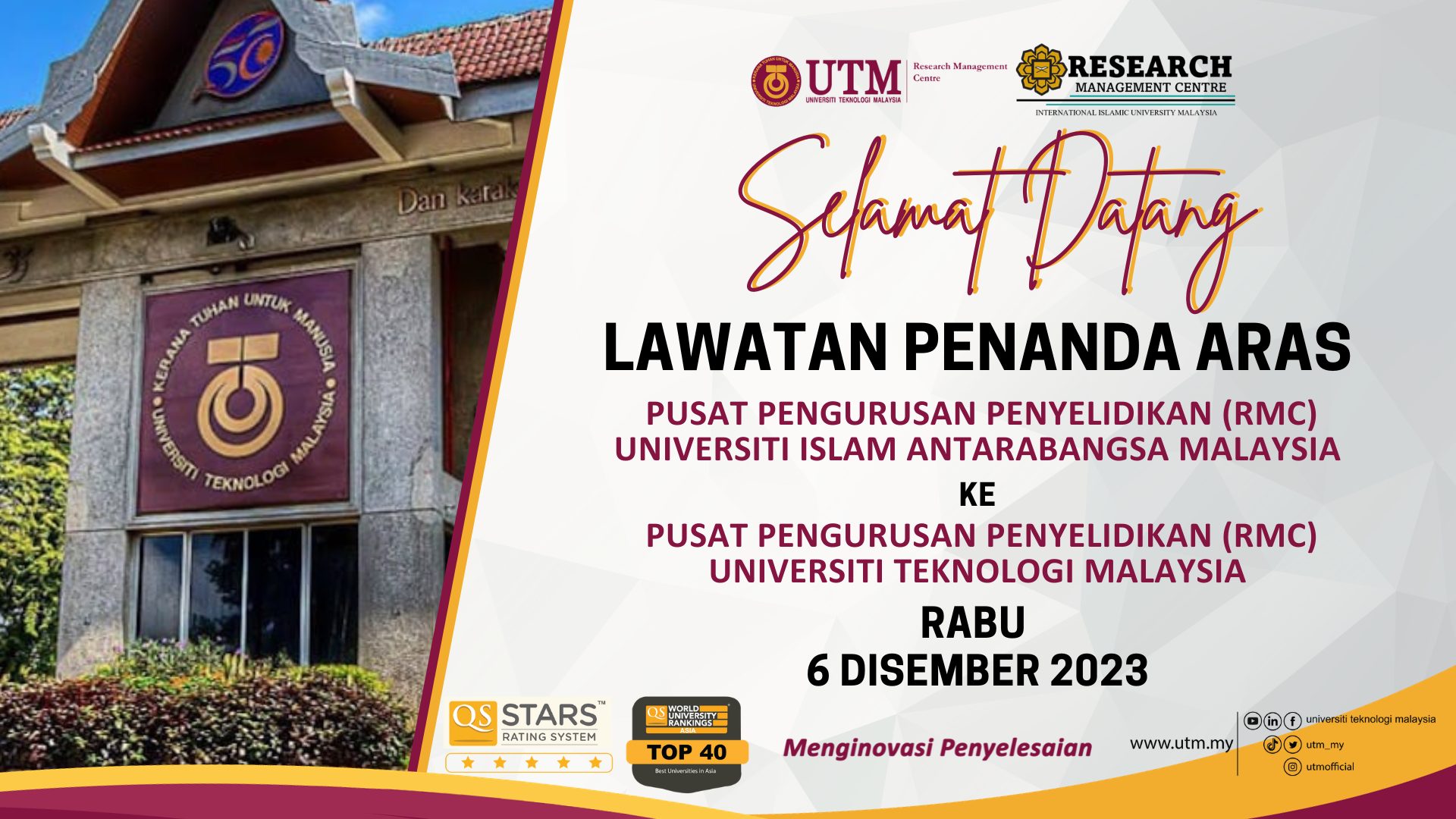 6 December 2023 -... - UTM Research Management Centre | Facebook