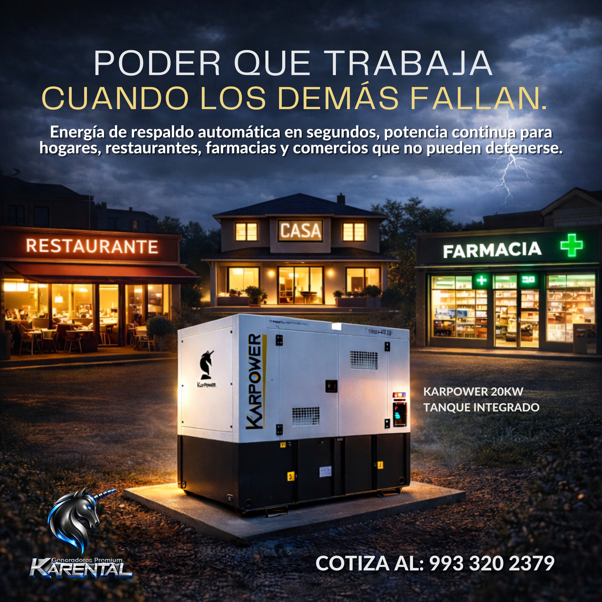 ⚡ PODER QUE TRABAJA CUANDO LOS... - Generadores Karental | Facebook