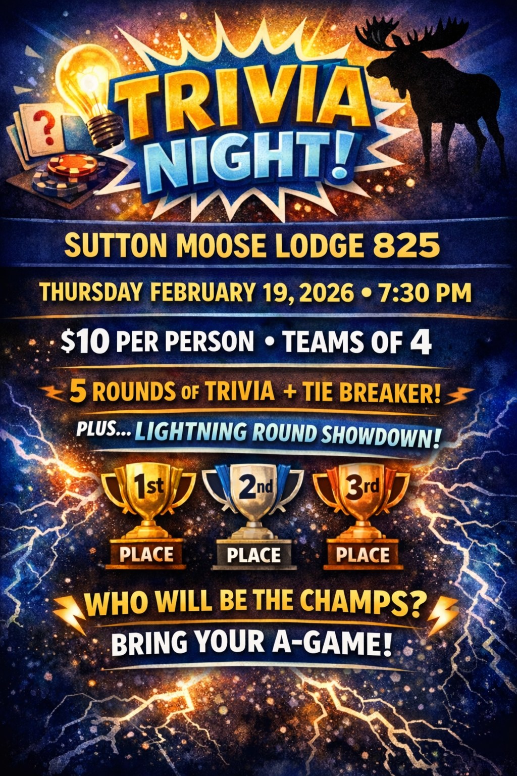 🎉 NEW EVENT ALERT – TRIVIA NIGHT... - Sutton Moose Lodge 825 | Facebook