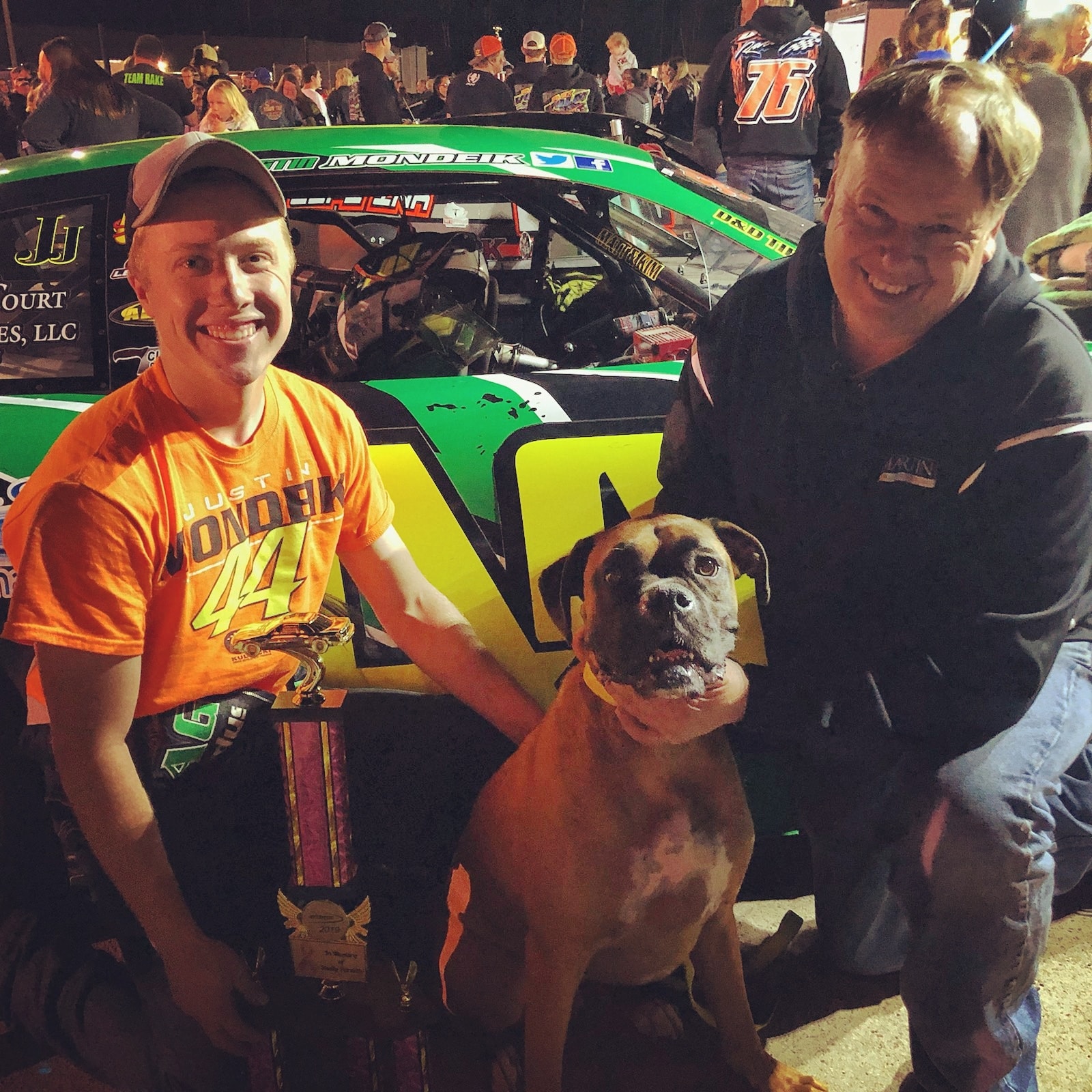 TOBY - Director of Customer Service, Pudge hanging out in Victory Lane ...