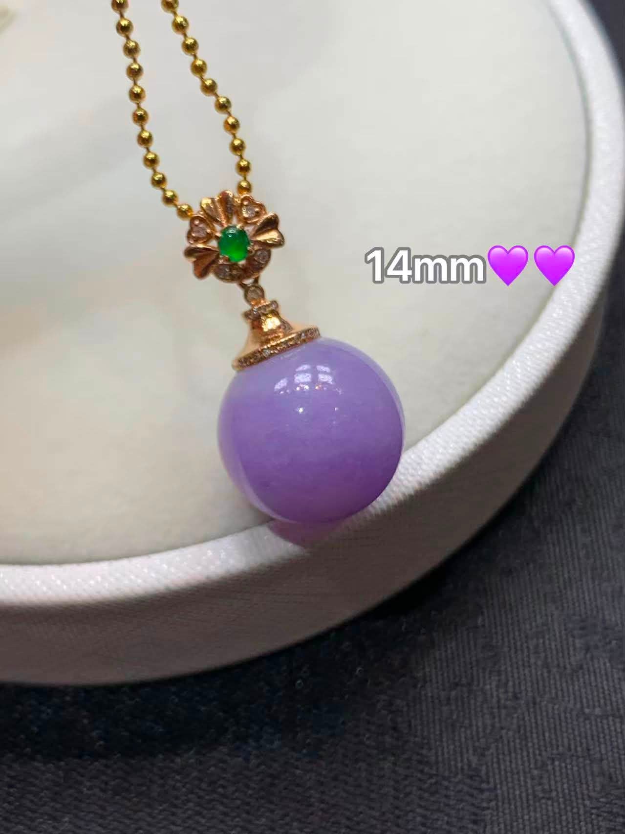 アクセサリー 特選品‼️限定❣️希少品、高氷種儚い妖紫色18k中国結