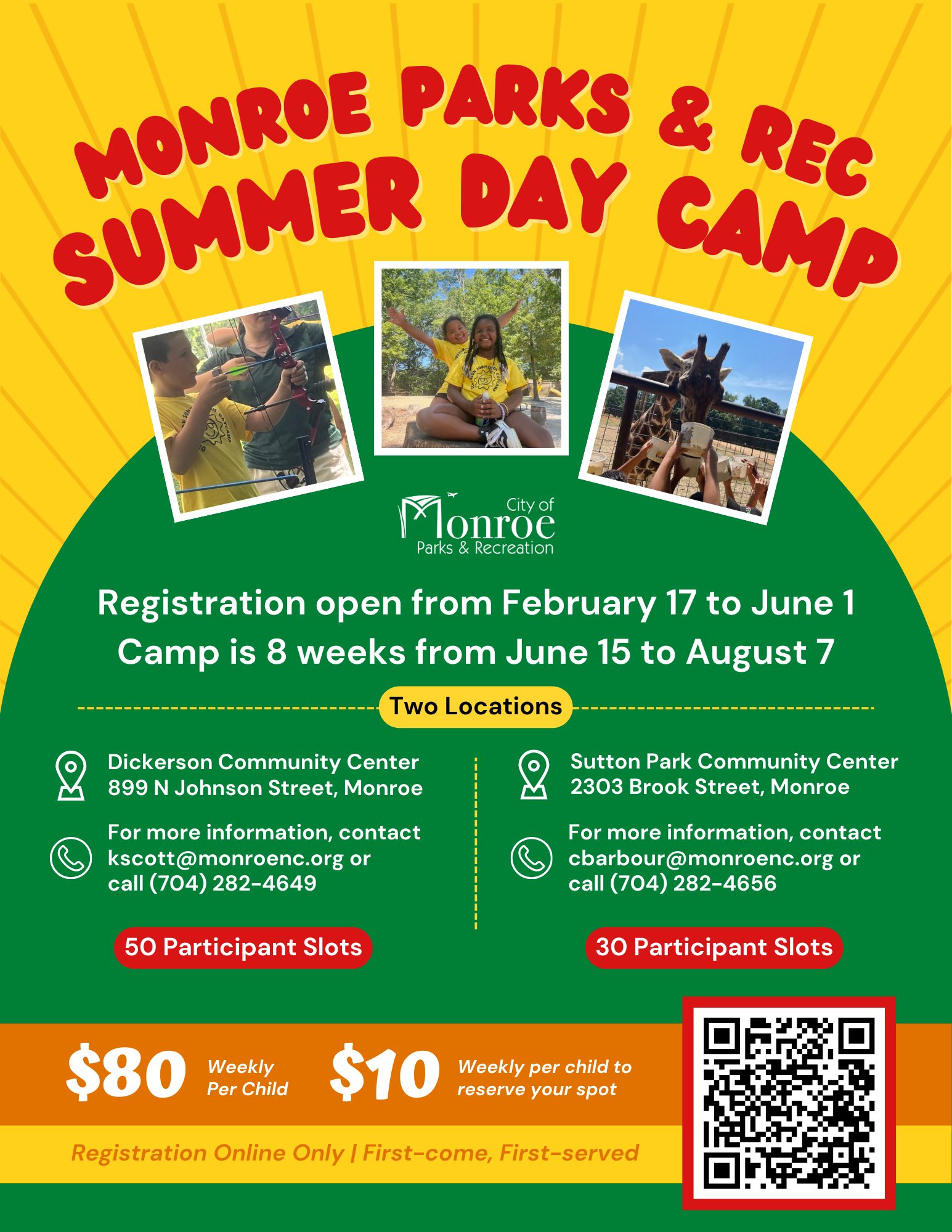Monroe - Registration is now open for Monroe Parks & Recreation Summer ...