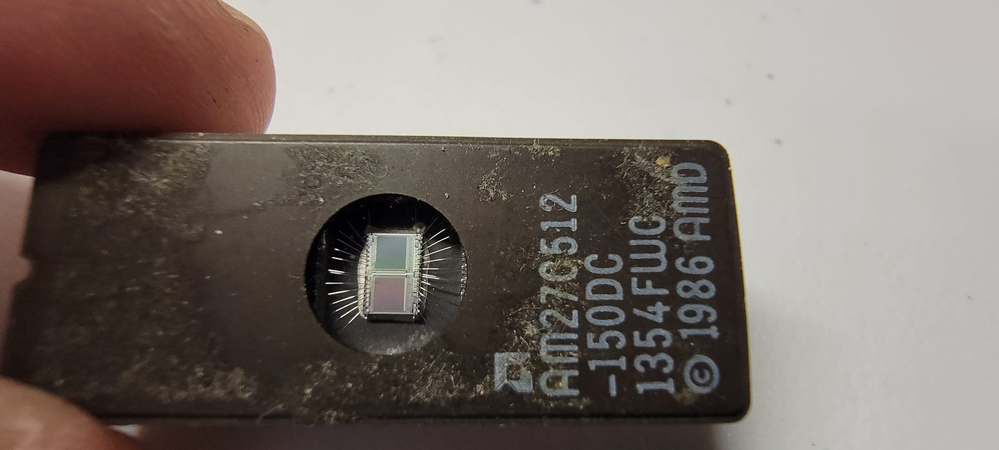 Vintage motherboard peek-a-boo chips