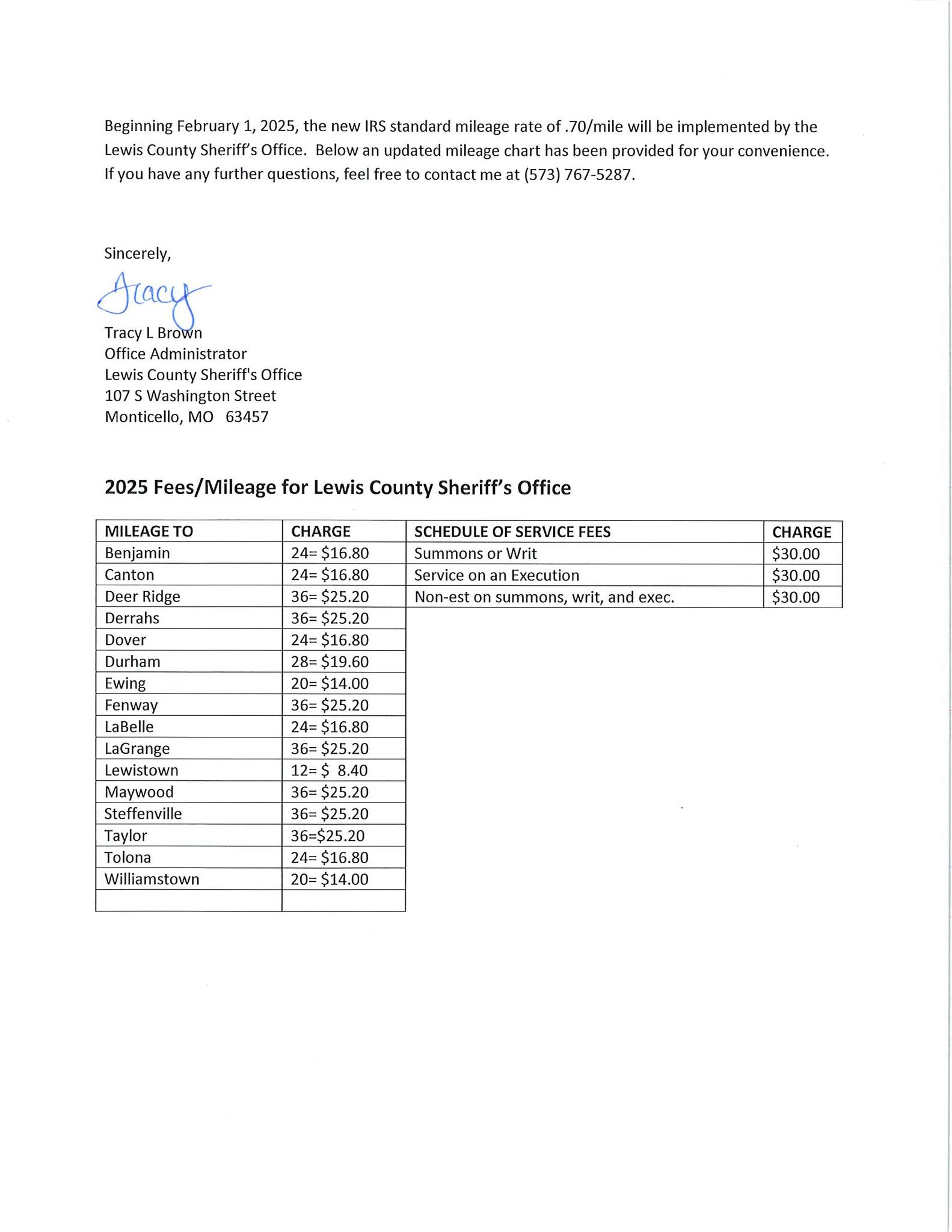 Lewis County Sheriff's Office - 2025 Civil Process Fees for lawyer's ...