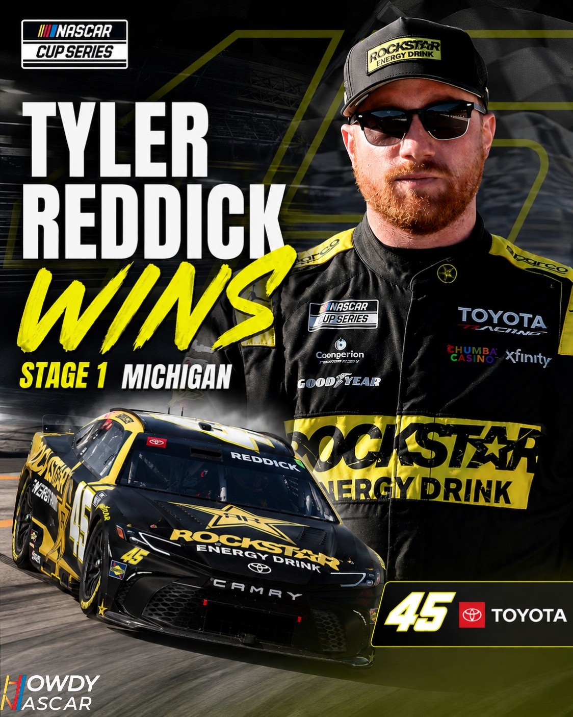 Tyler Reddick wins the Stage 1 of the Firekeepers Casino 400