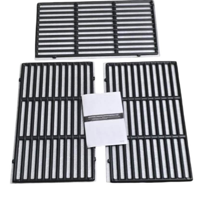 QuliMetal Porcelain Cast Iron Grates For Weber Genesis 300 Series - 19.5 Inch Replacement Cooking Grates