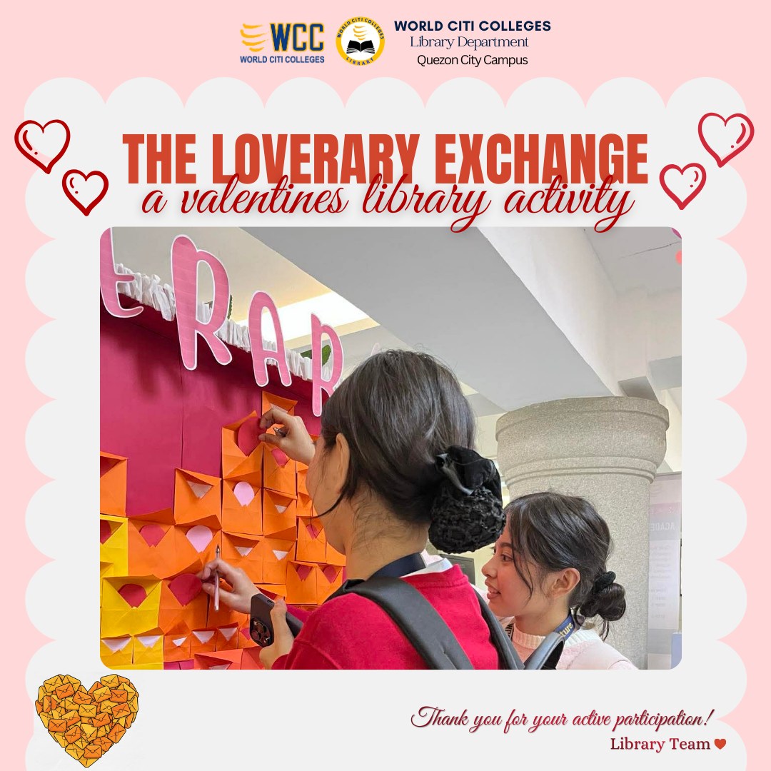 𝐓𝐇𝐄 𝐋𝐎𝐕𝐄𝐑𝐀𝐑𝐘 𝐄𝐗𝐂𝐇𝐀𝐍𝐆𝐄 𝐎𝐮𝐫 𝐡𝐞𝐚𝐫𝐭𝐬... - QuezonCity.WCCLibrary | Facebook