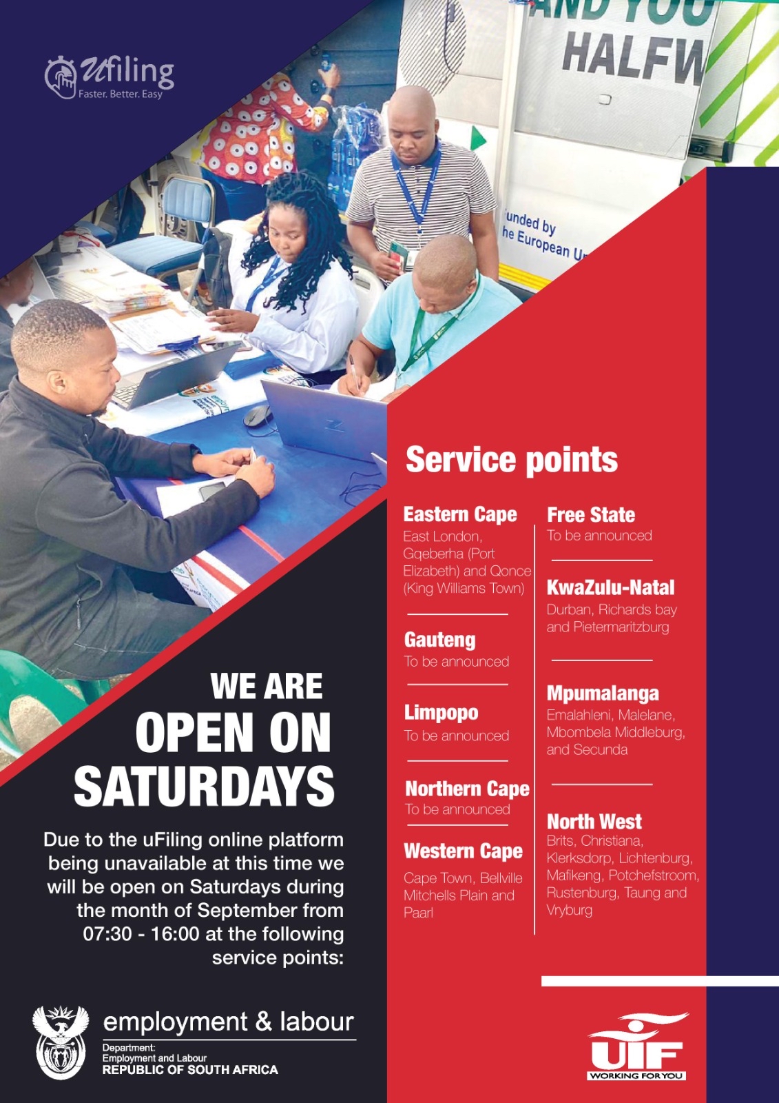 UIF announces... - Department of Employment and Labour | Facebook