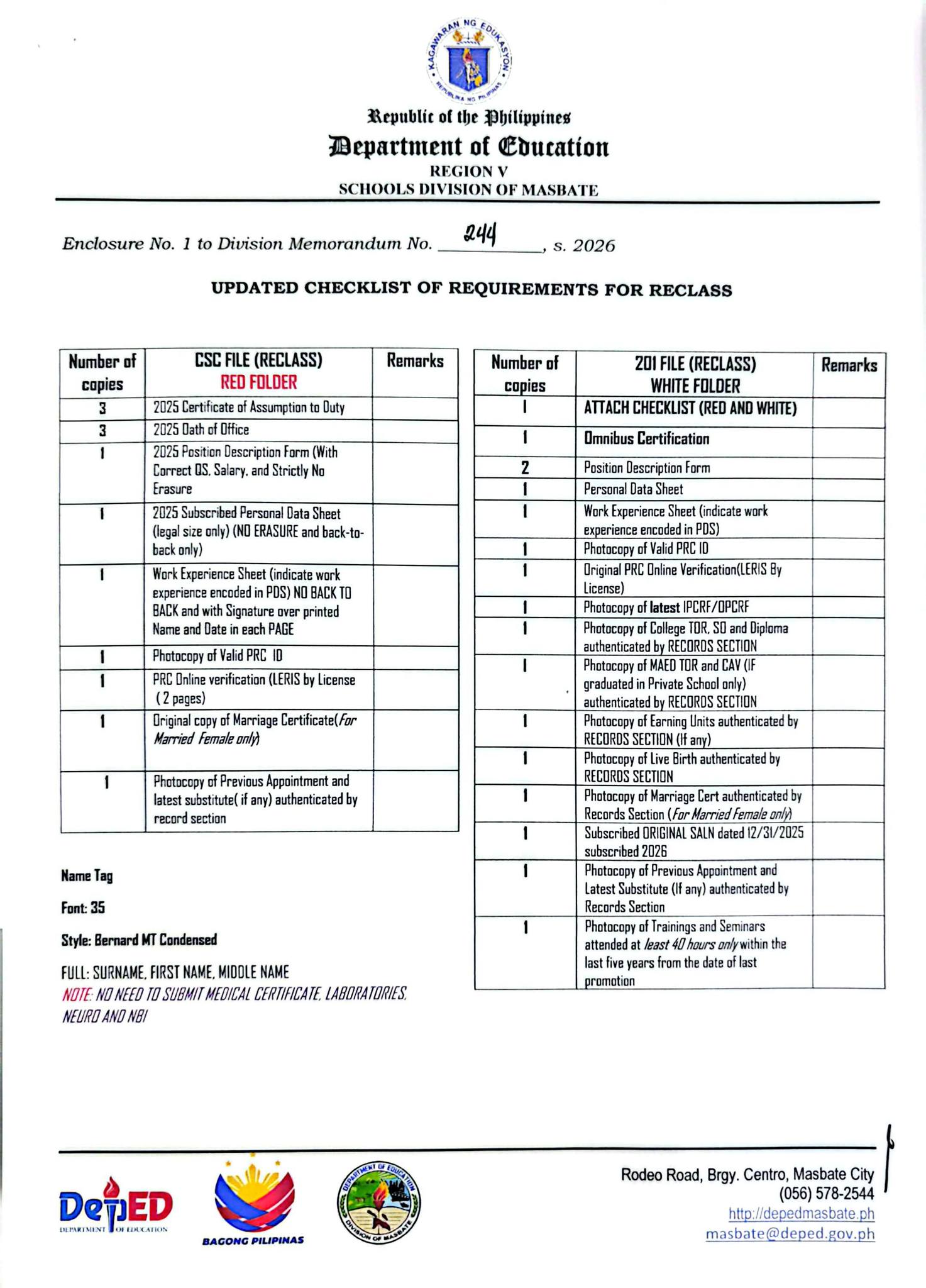 Attention: All... - HR Section - DepEd Masbate Province | Facebook