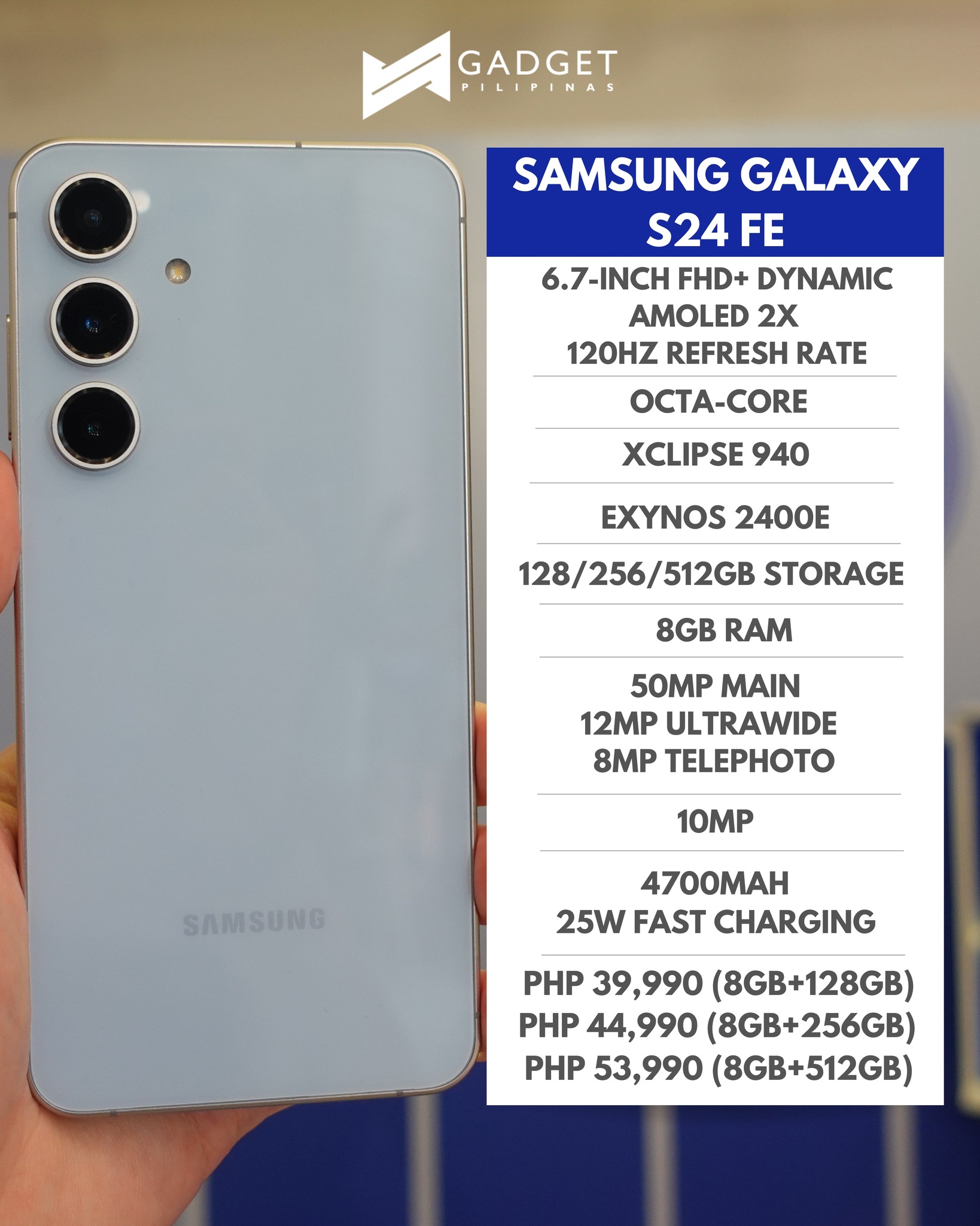 The Samsung Galaxy S24 FE is now official and here