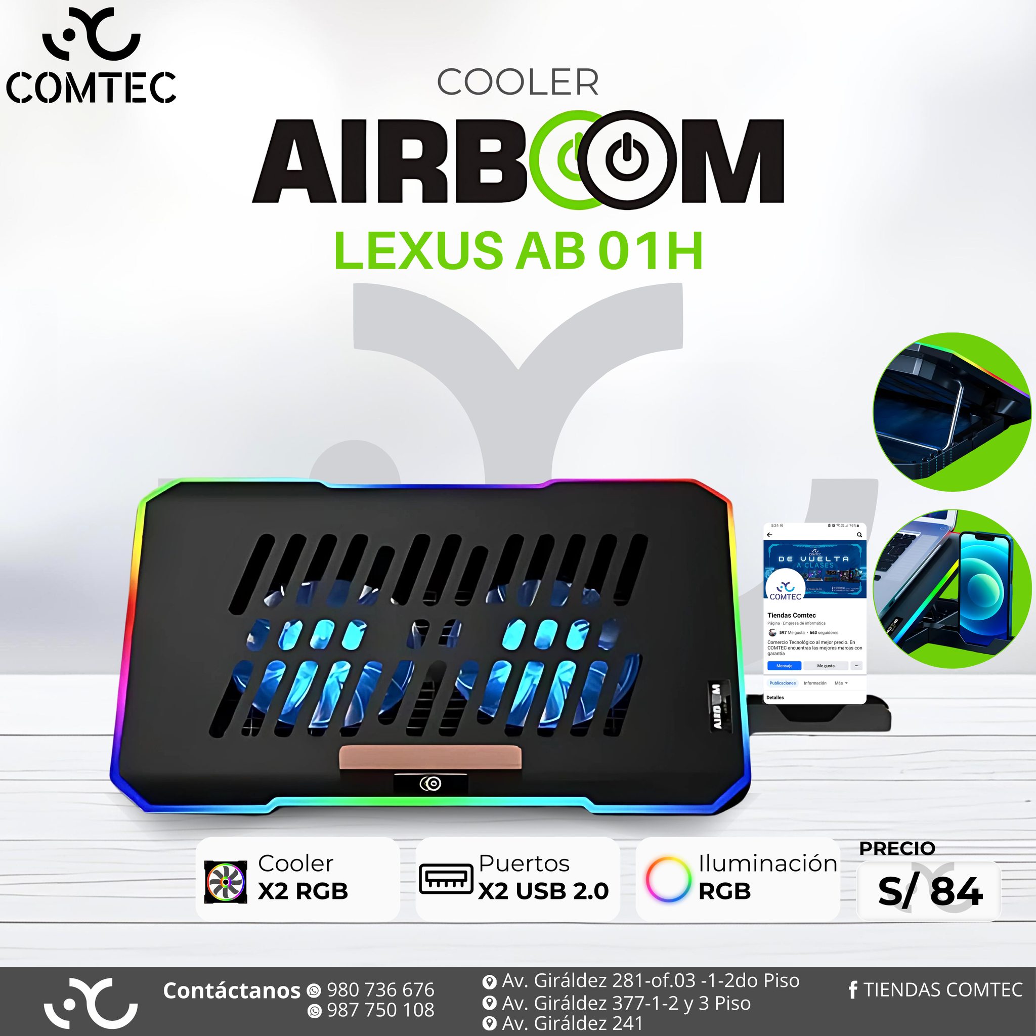 Tiendas Comtec - ️ Cooler para Laptop Blue Led 2Puertos...