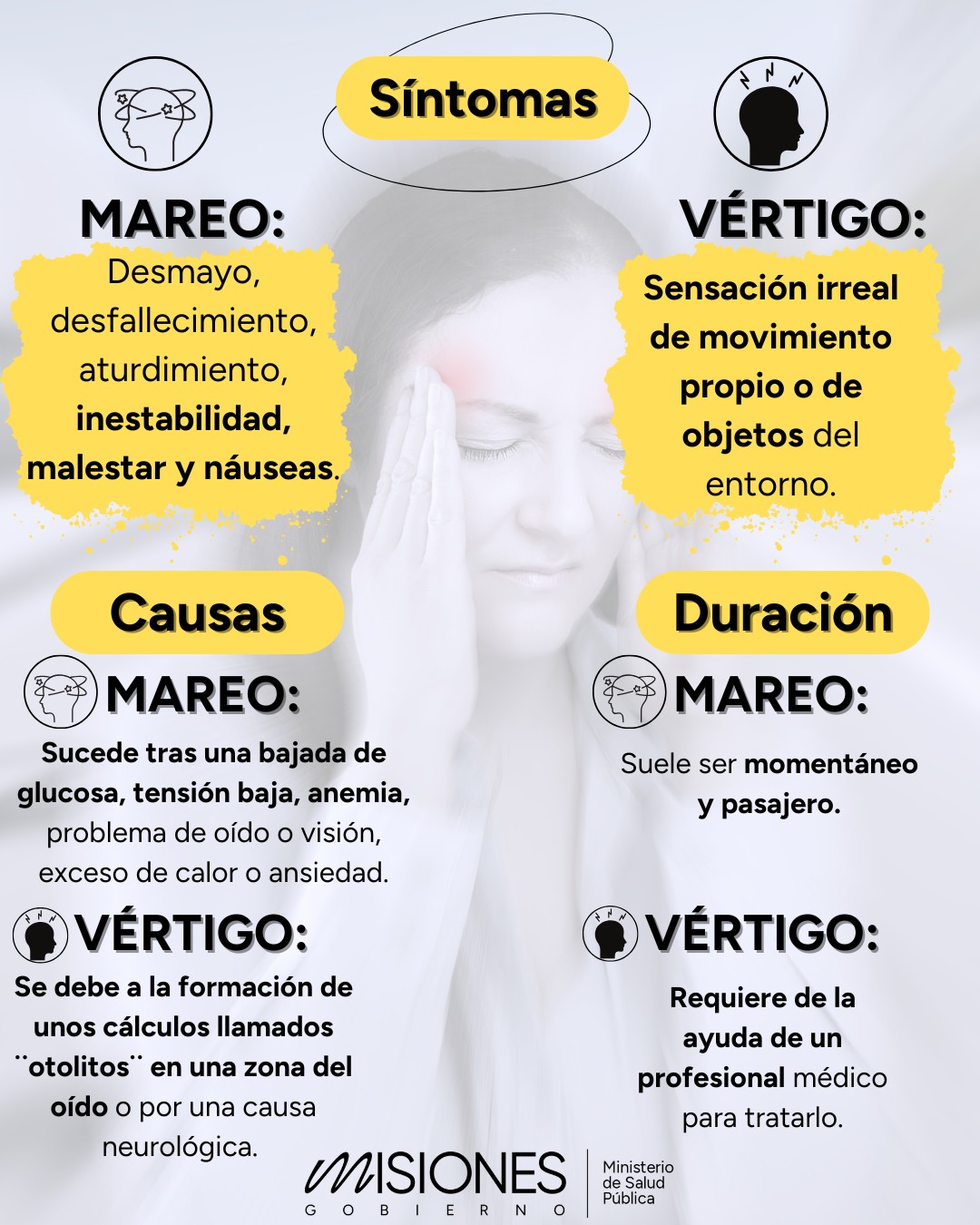 Sabés cuales son las diferencias entre Mareos y Vértigo ? ❗Te dejamos información importante para que puedas diferenciarlo. Recorda consultar a tu médico si algo así te sucede. #GobiernoDeMisiones #hagamosquelasaludcrezca
