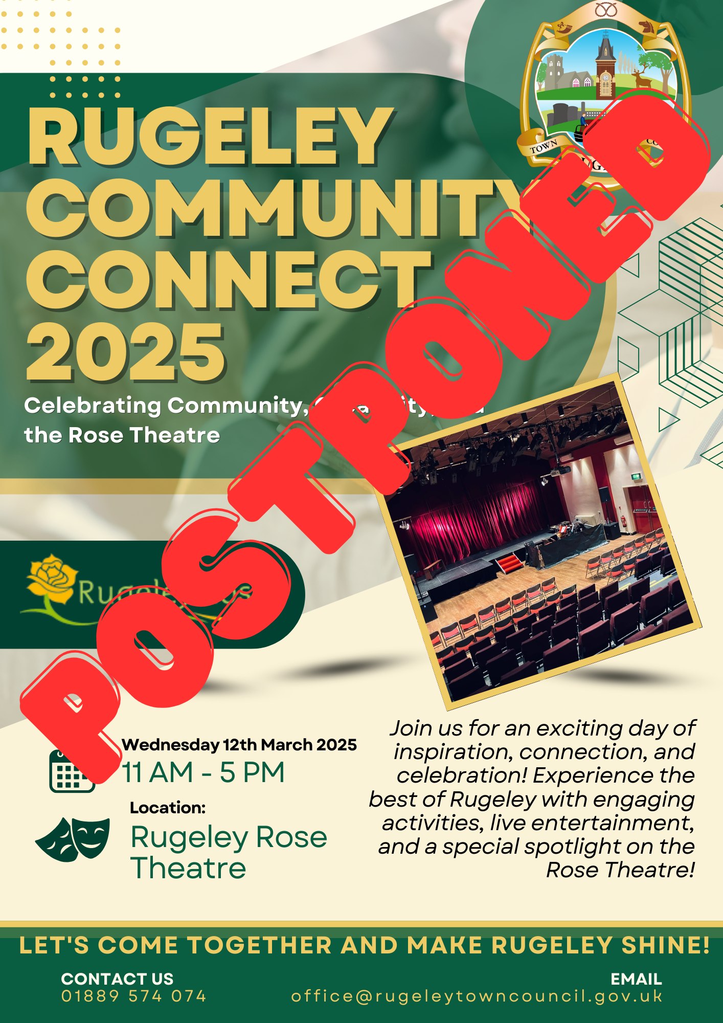 Rugeley Town Council - 📢 RUGELEY COMMUNITY CONNECT 2025 – POSTPONED 🎭 ...