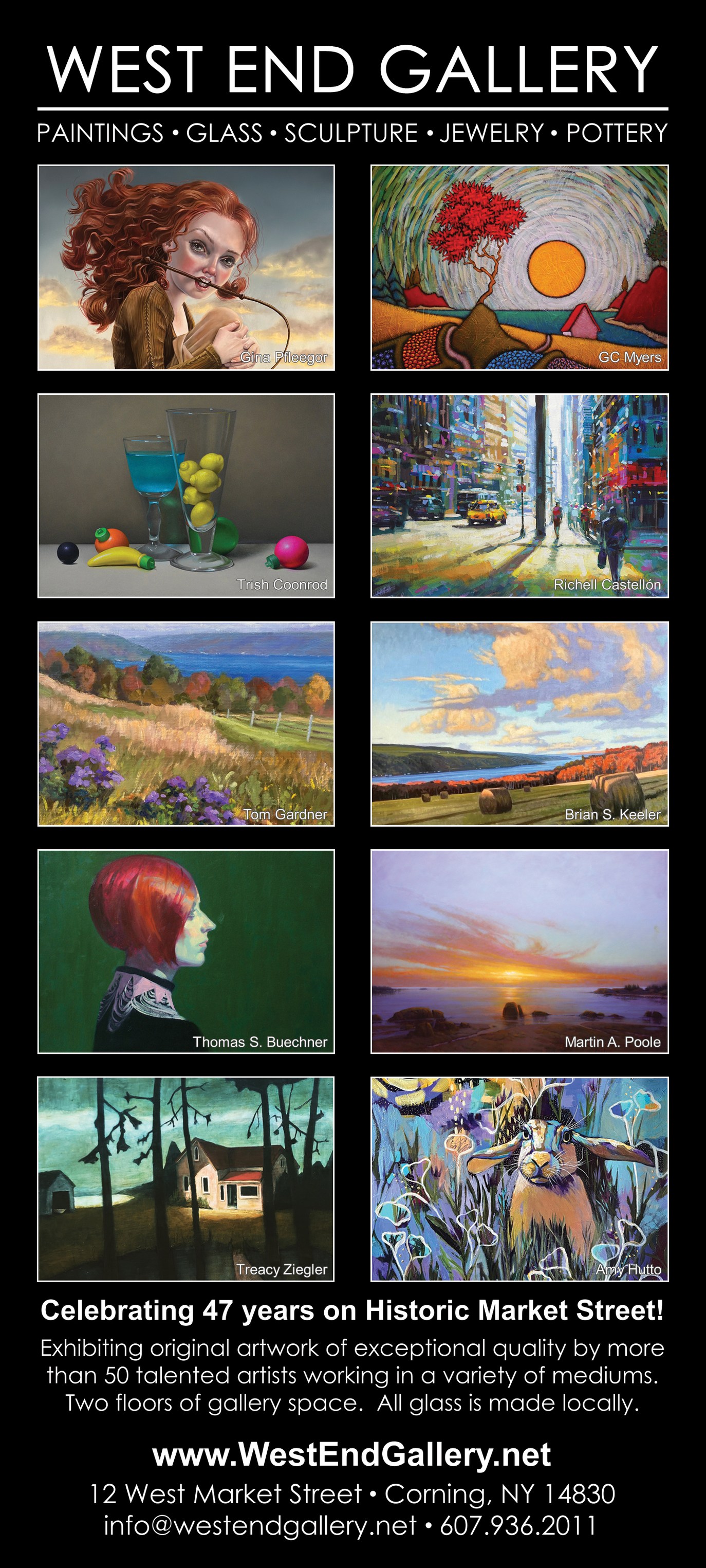 West - West End Gallery 2024 Exhibit Schedule (Rack Card Graphic ...