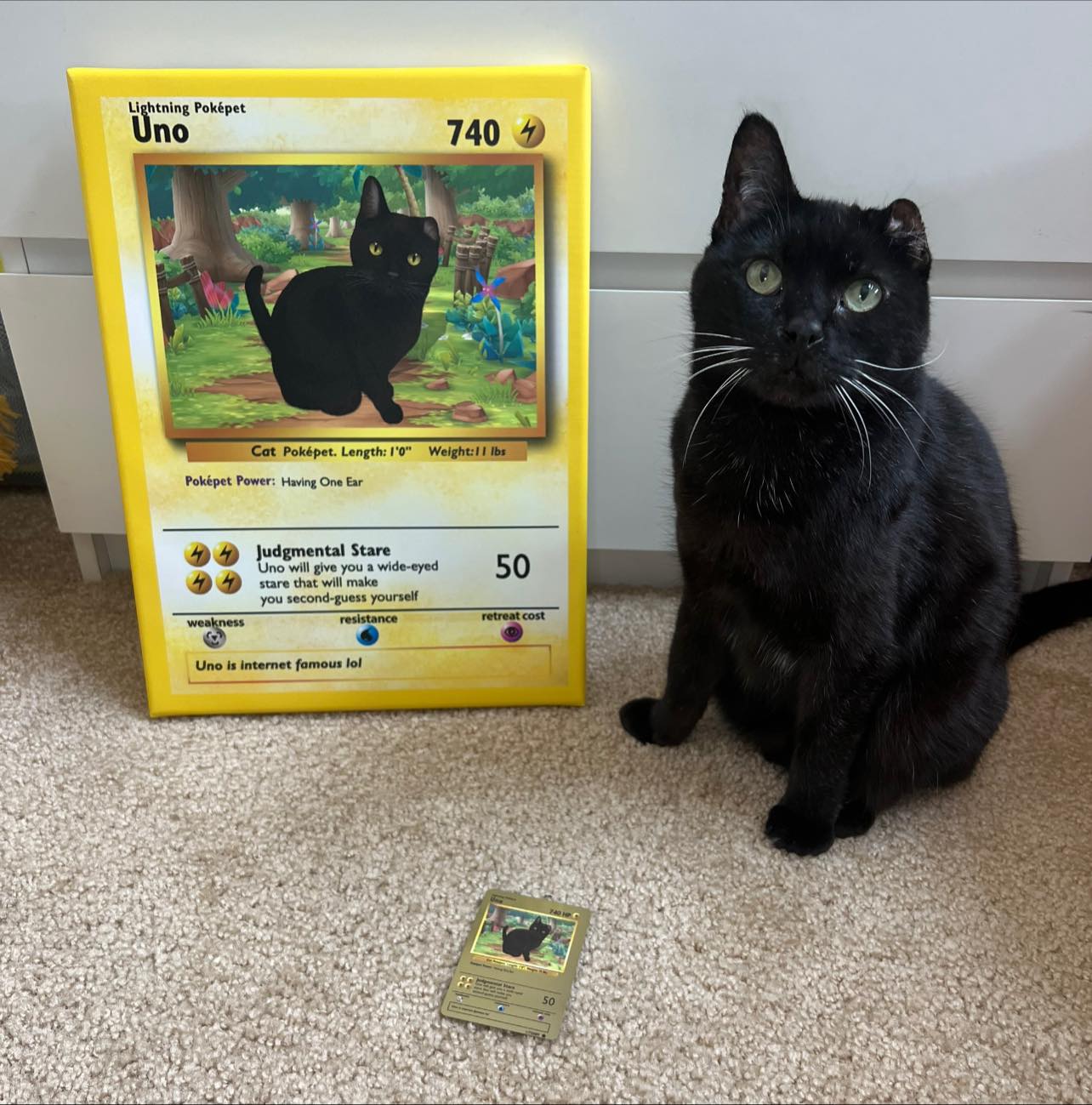cat pokemon card Nestura Custom for Pet Lovers | Personalized Game-Inspired Furry Friend Birthday Gifts | Customizable Trading Card with Dog Photo Cat - Pink-Fluffy-Cloud