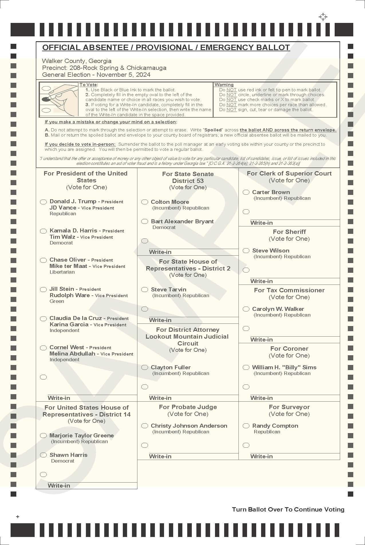 Sample... - Walker County Board of Elections & Registration | Facebook
