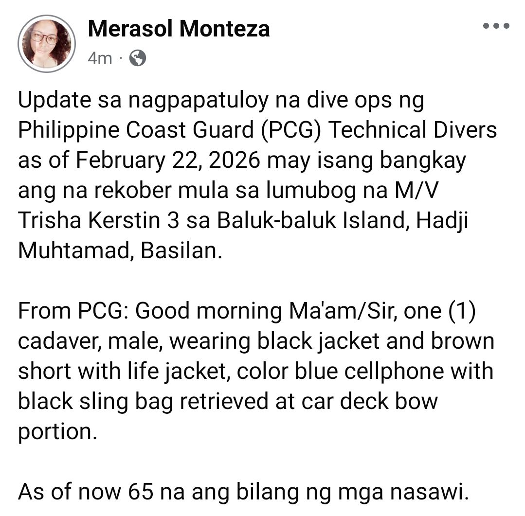 ⚠️ STATUS UPDATE | MV Trisha Kerstin... - Basilan Daily News | Facebook