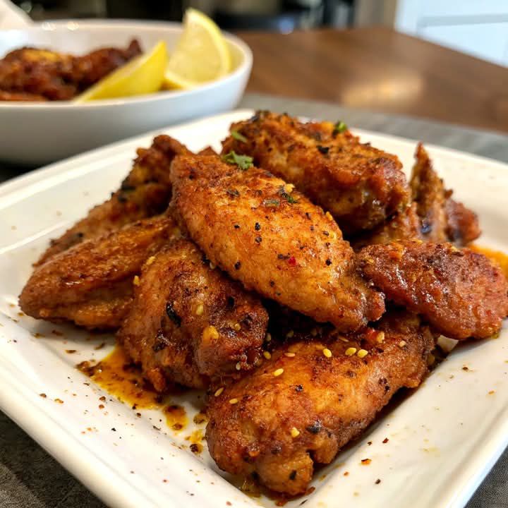Wild wing station 😩 10pc honey hot with lemon pepper seasoning