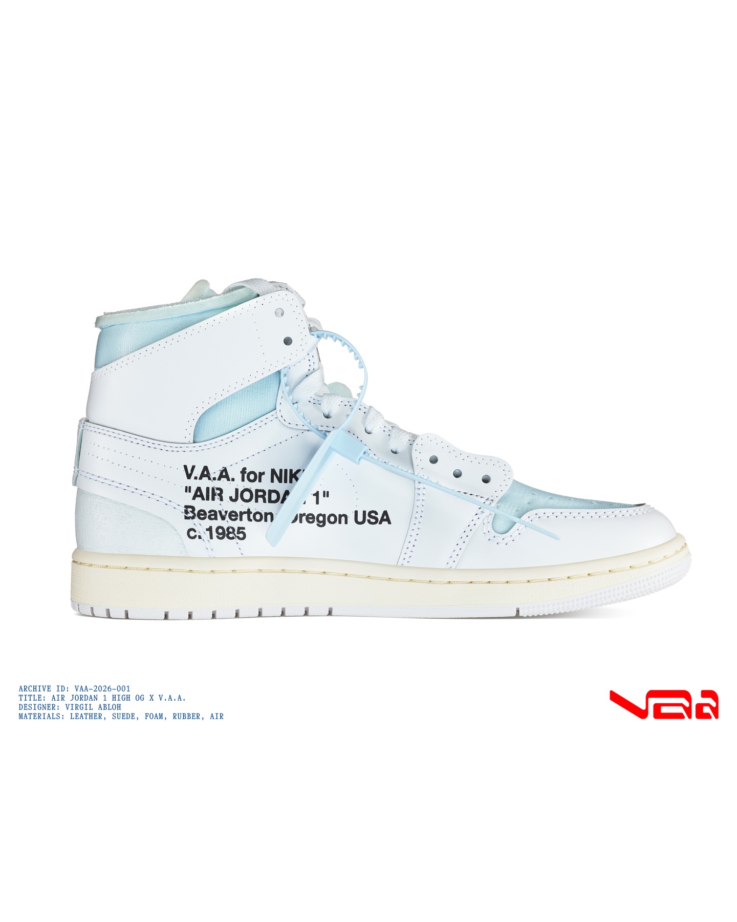 The V.A.A. x Air Jordan 1 High OG will debut during the Virgil 