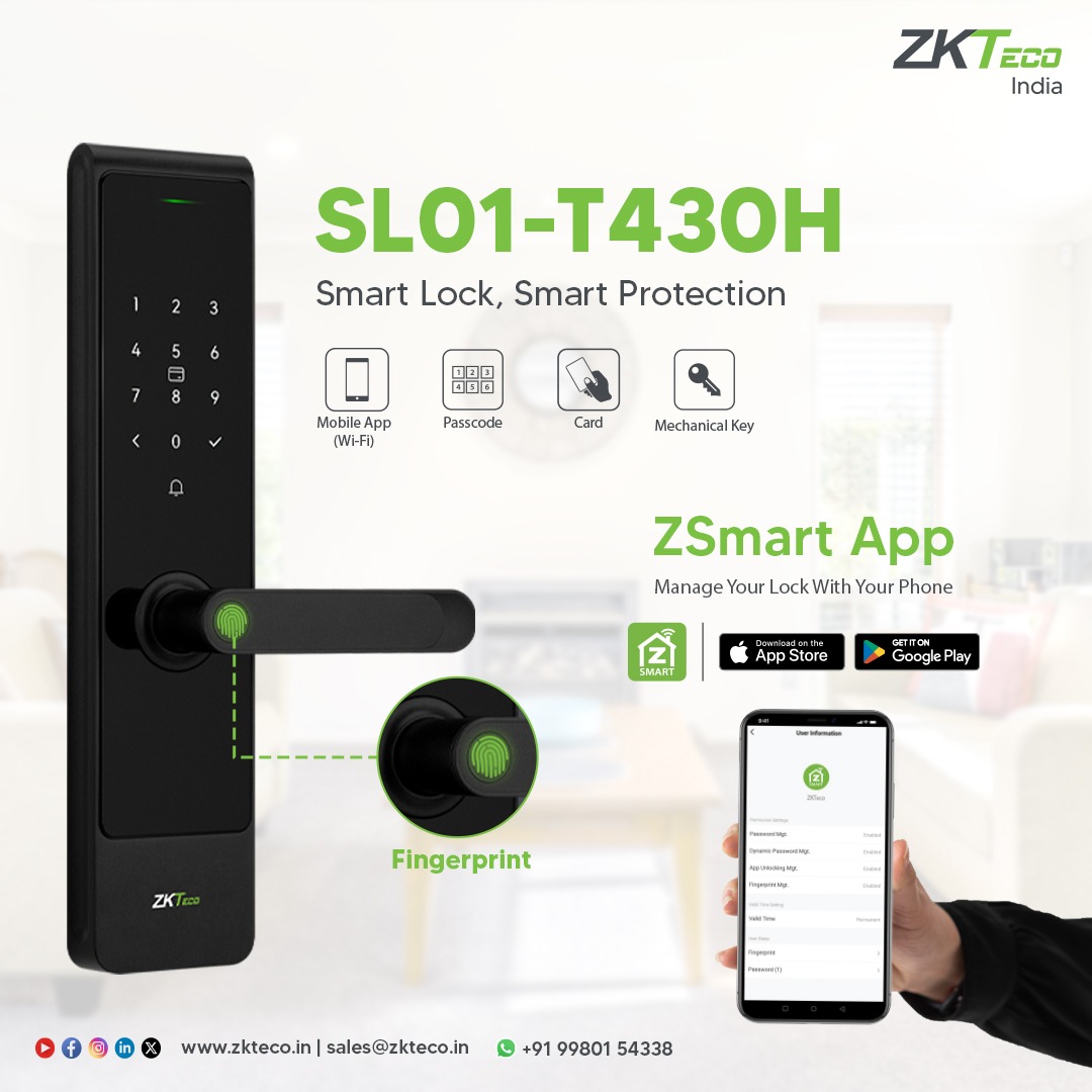 ZKTeco India - The SL01-T430H is a mortise-style Smart... | Facebook