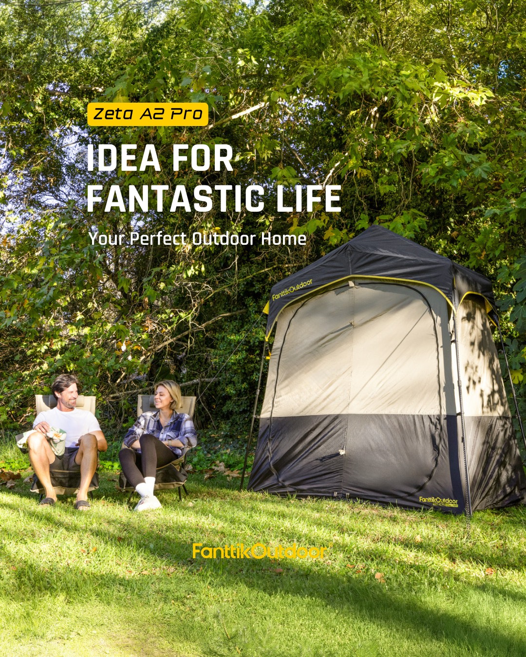 FanttikOutdoor Zeta C8 Pro Camping Tent 8 Person Instant Cabin Tent Setup In 60 Seconds With Rainfly Windproof Portable With Carry Bag For Family Camping Hiking Upgraded Ventilation Navy Blue