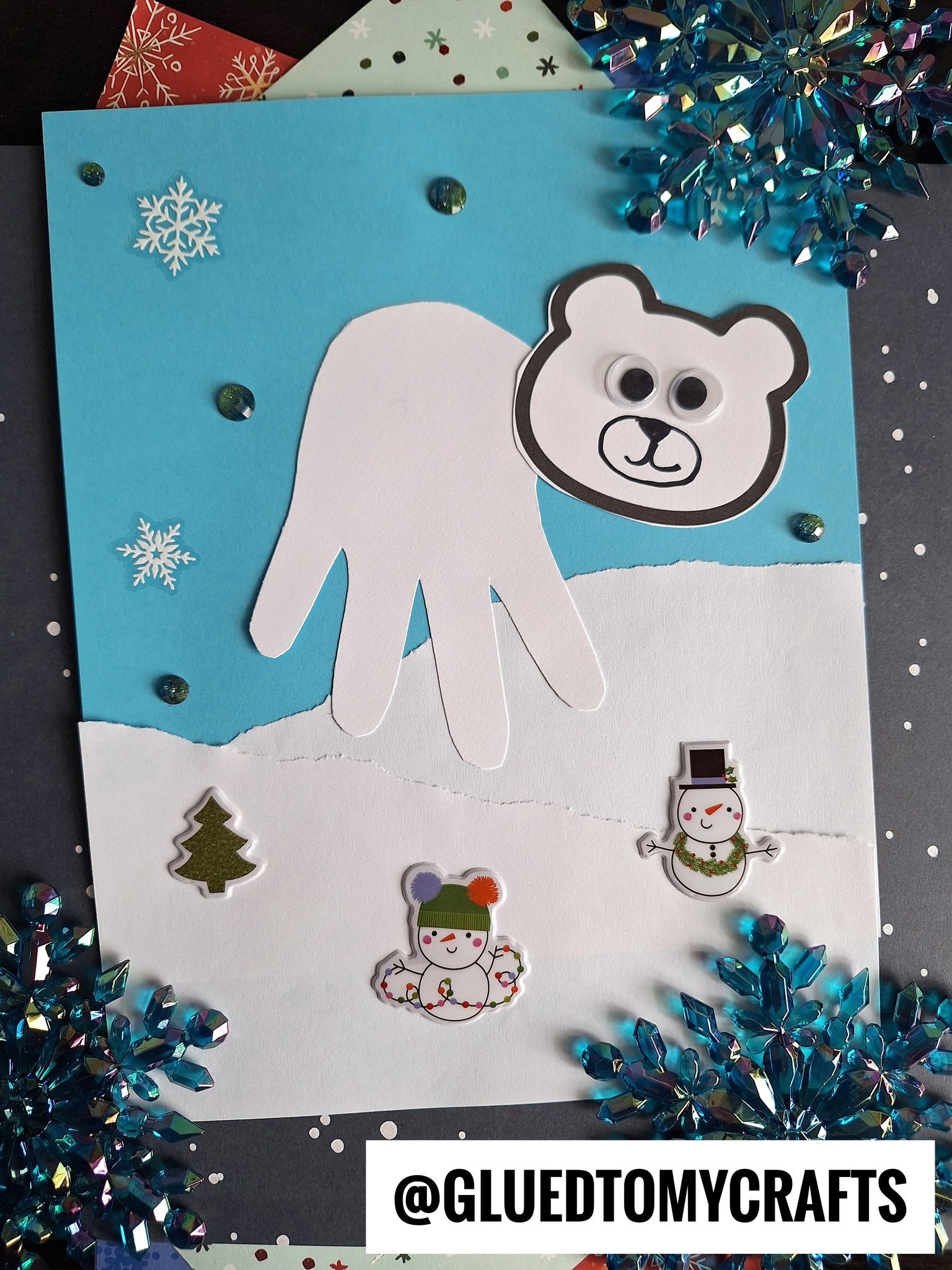 Handprint Polar Bear Craft Idea ☃🐻 ️ - Glued to My Crafts