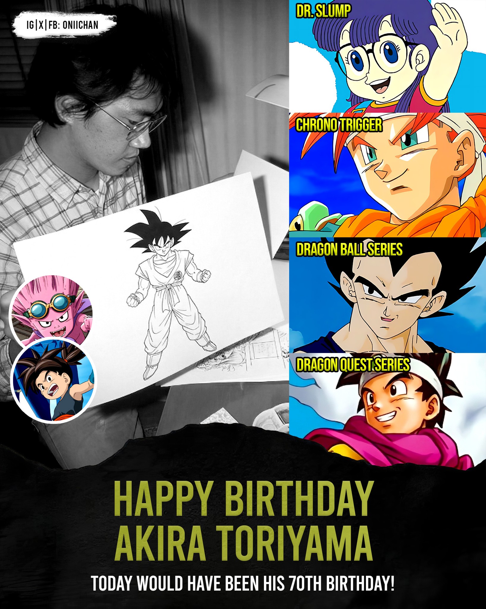Happy 70th birthday, Akira Toriyama-sensei! 🫡🎂 Akira Toriyama