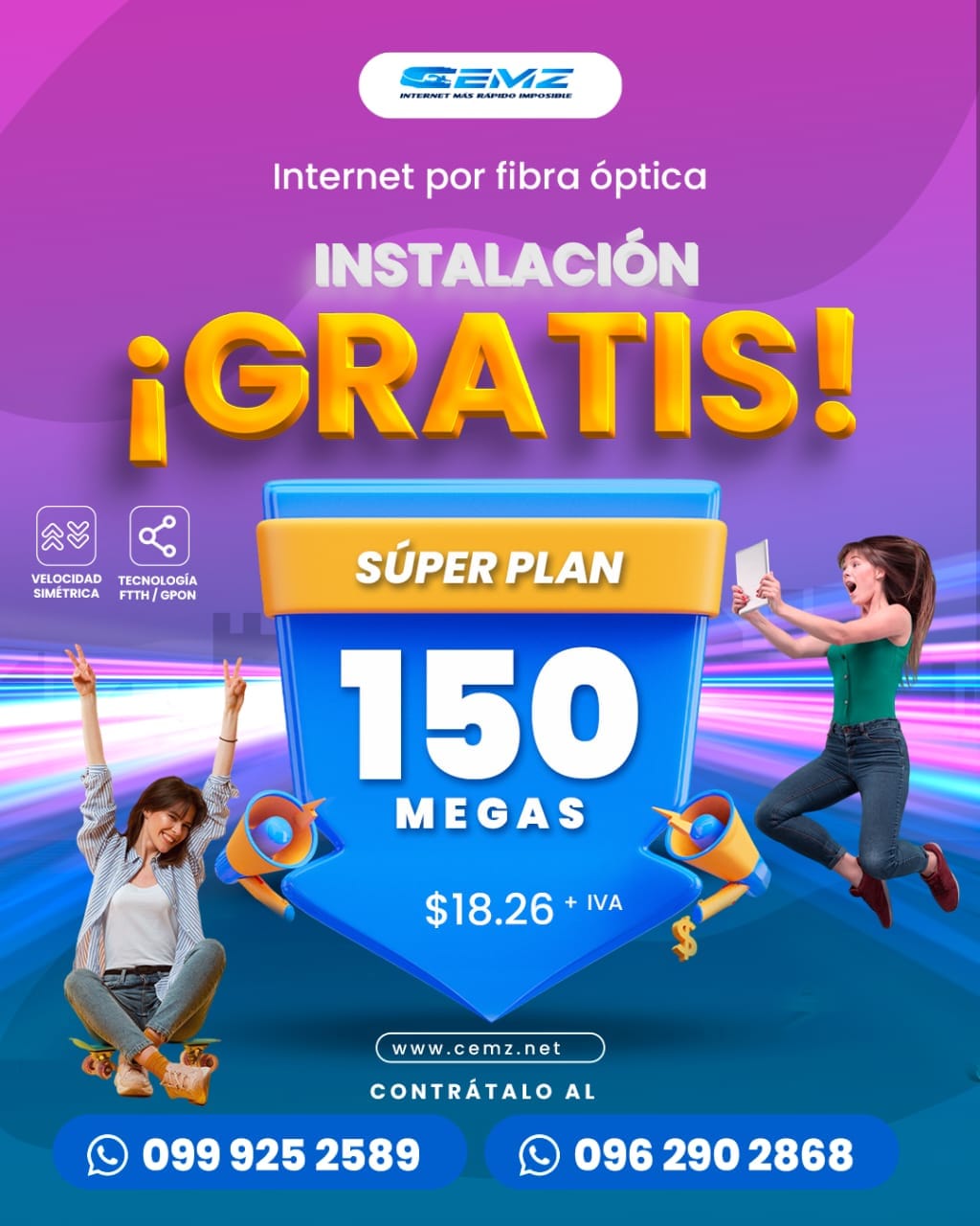 📣Te damos ¡MÁS MEGAS! en... - CEMZ - Proveedor de Internet | Facebook
