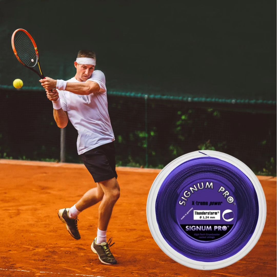 Cordage De Tennis SIGNUM PRO Thunderstorm - Profil à 10 Facettes - Effet Lifté/slicé - Violet - Contrôle Max
